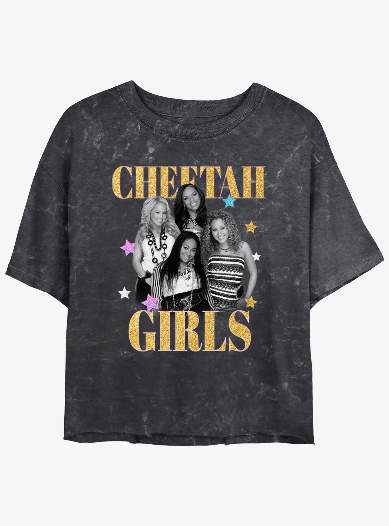 Cheetah Girls Group Portrait Mineral Wash Womens Crop T-Shirt, , hi-res