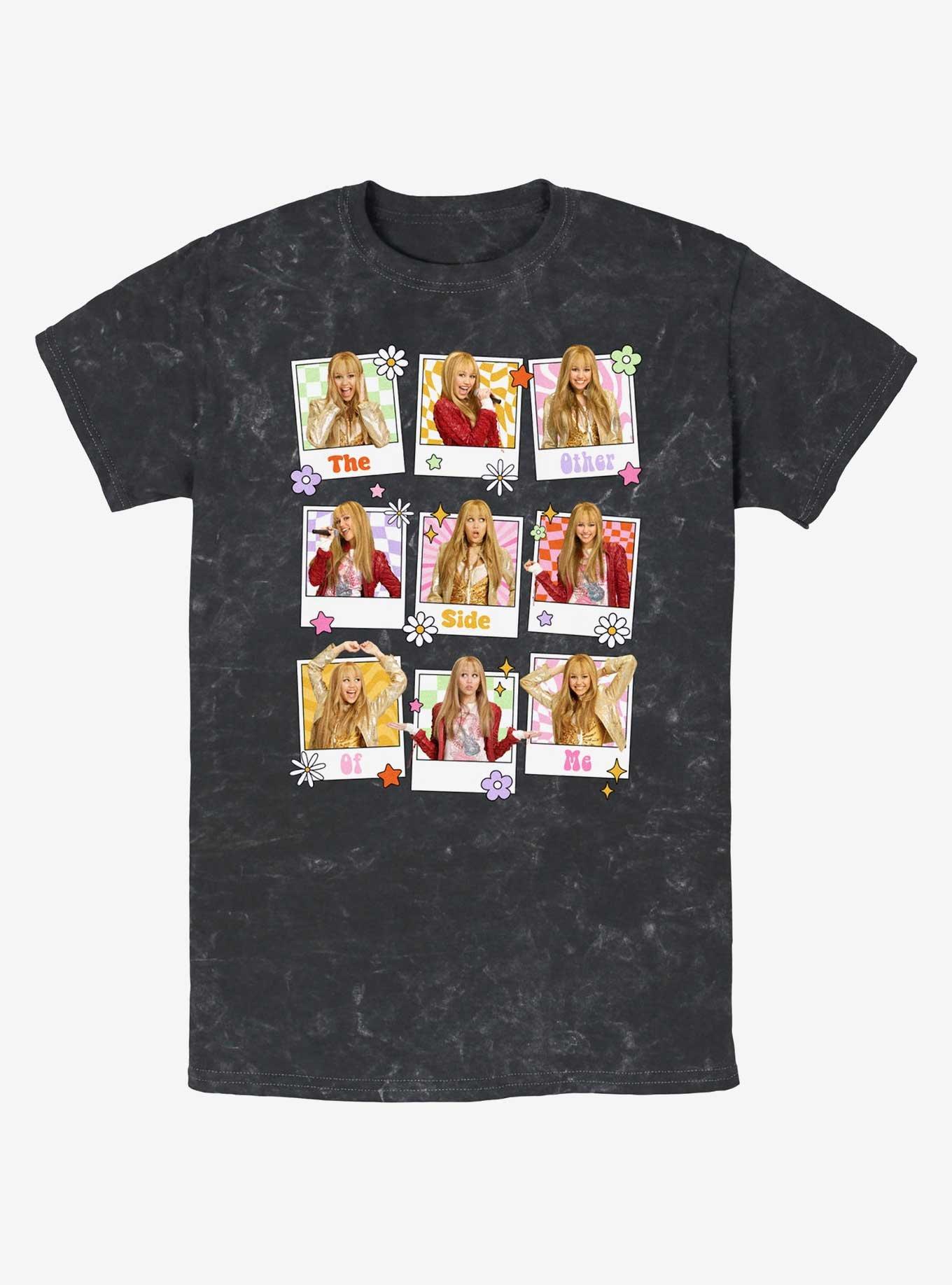 Hannah Montana Polaroid Portraits Mineral Wash T-Shirt, BLACK, hi-res