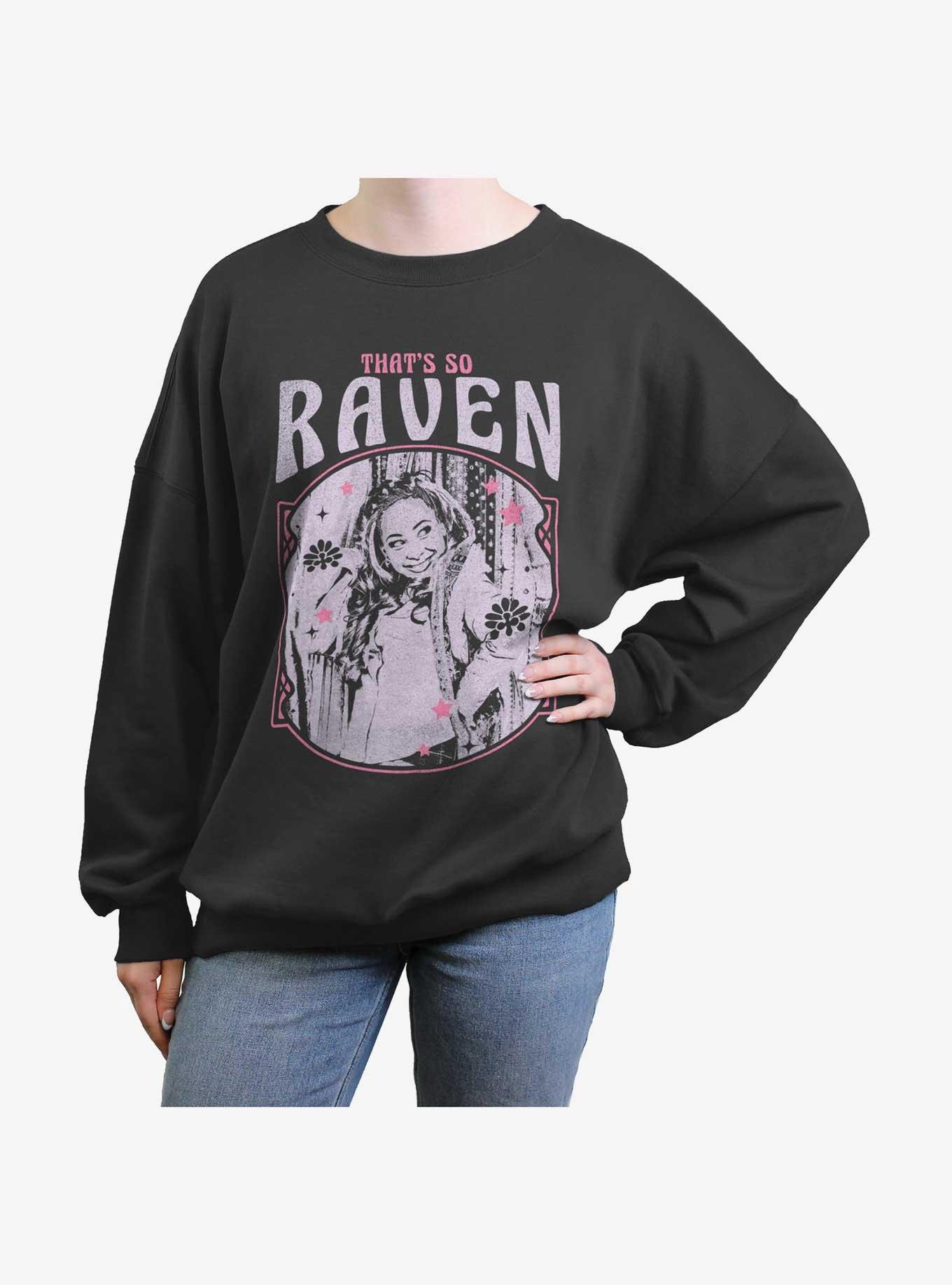 That's So Raven Glam Portrait Womens Oversized Sweatshirt, CHARCOAL, hi-res