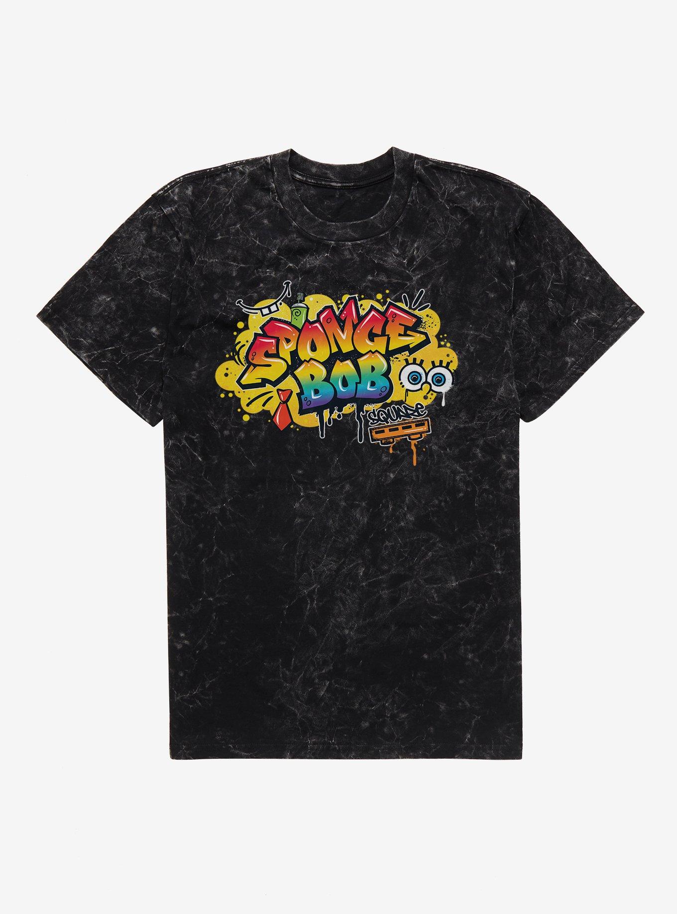 SpongeBob SquarePants Graffiti Name Mineral Wash T-Shirt, , hi-res