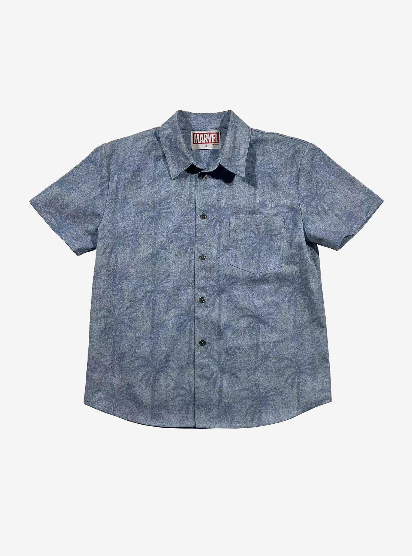 Marvel Spider-Man Youth Button-Up Shirt, DENIM, hi-res