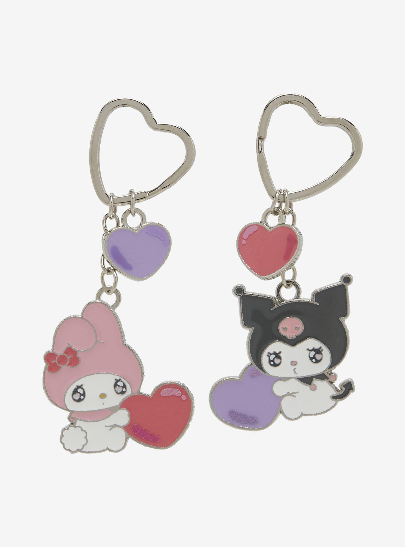 Sanrio My Melody and Kuromi Heart Multi Charm Keychain Set, , hi-res