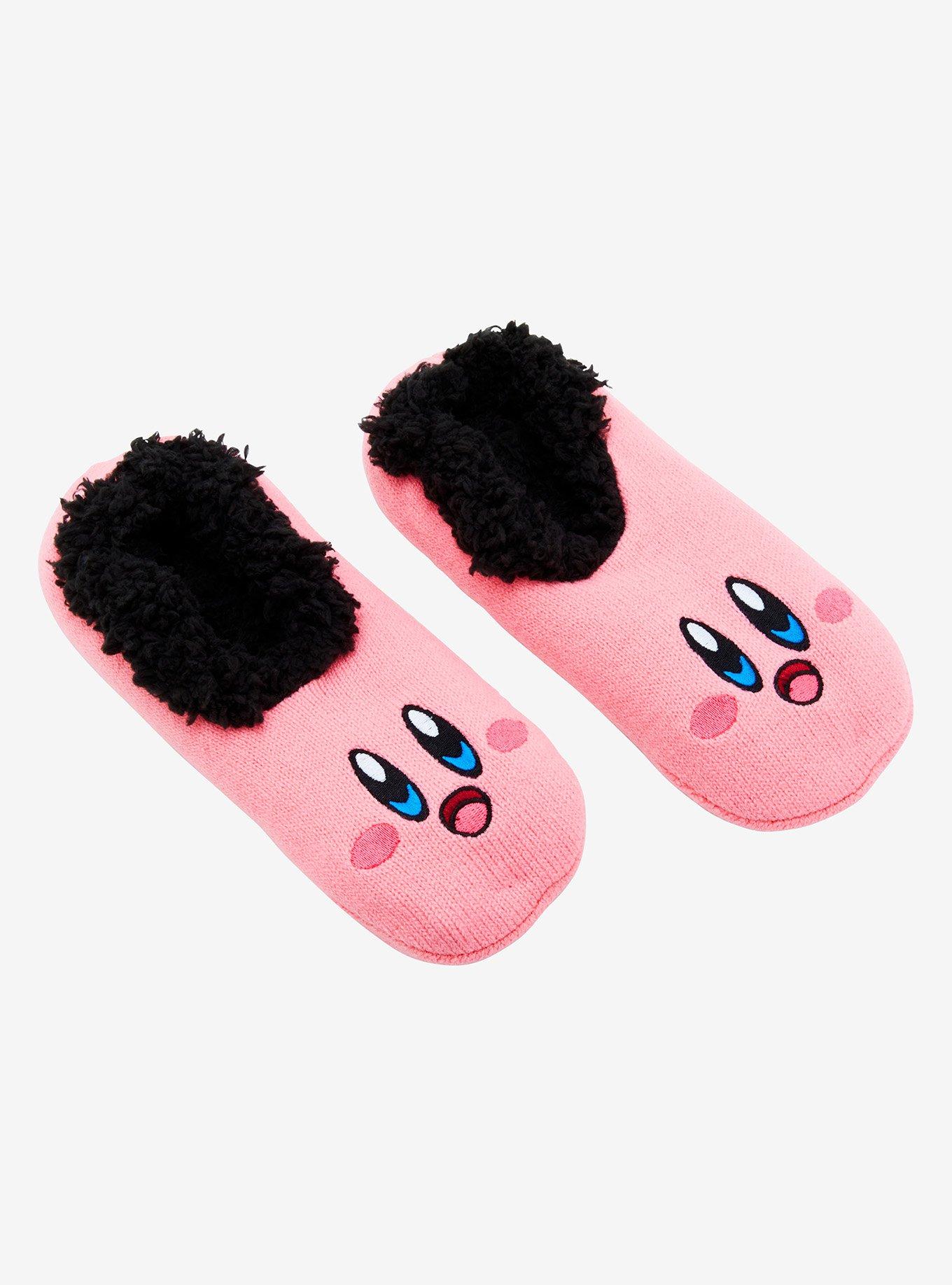 Nintendo Kirby Face Sherpa Slipper Socks — BoxLunch Exclusive, , hi-res