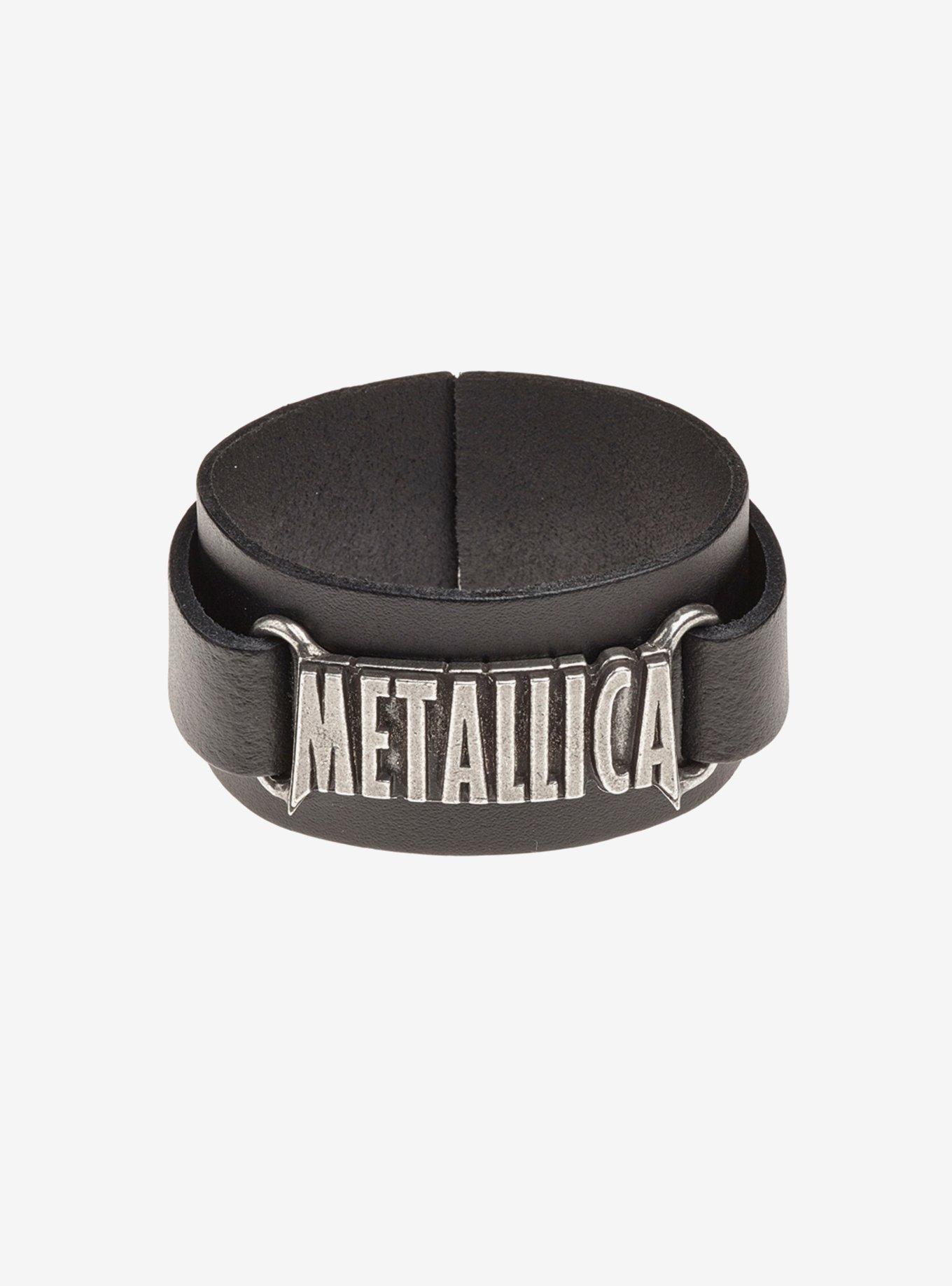 Alchemy of England Metallica Logo Leather Wriststrap Bracelet, , hi-res