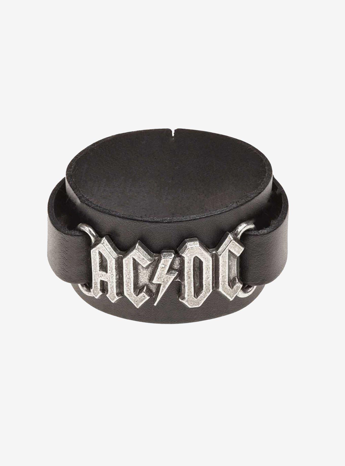 Alchemy of England AC/DC Logo Leather Wriststrap Bracelet, , hi-res