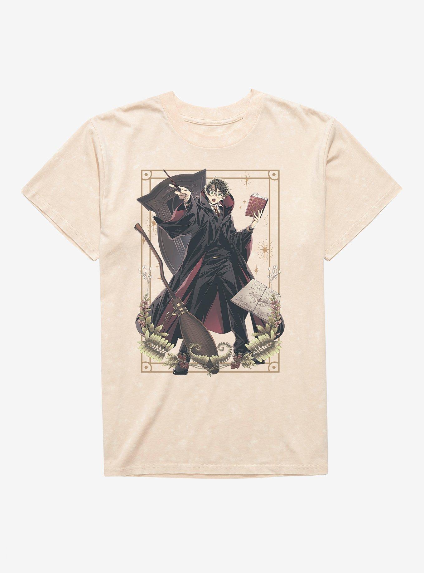 Harry Potter Anime Wizard Mineral Wash T-Shirt, , hi-res