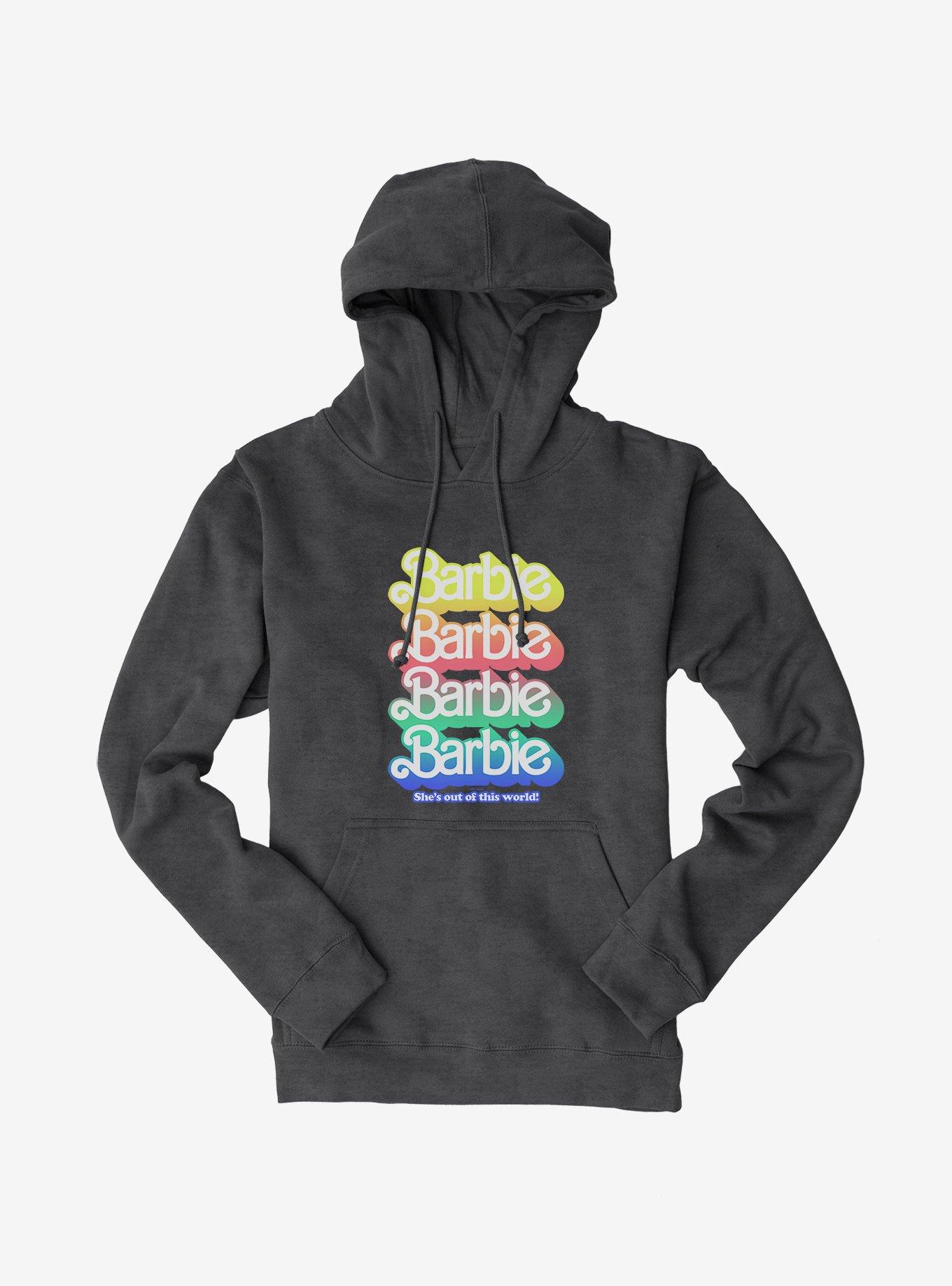 Barbie Pastel Rainbow She's Out Of This World Logo Hoodie