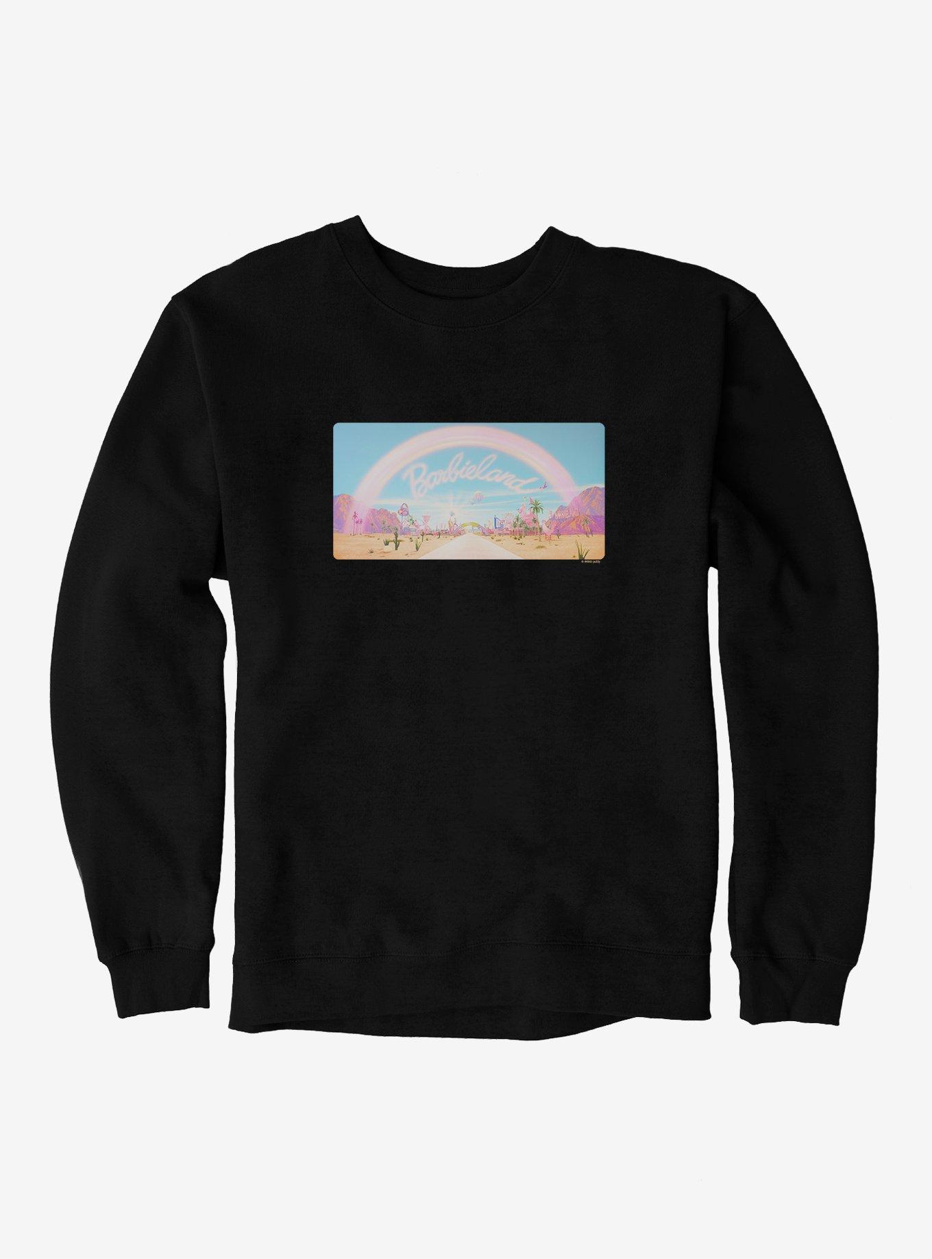 Barbie Movie Road To Barbieland Postcard Sweatshirt, BLACK, hi-res