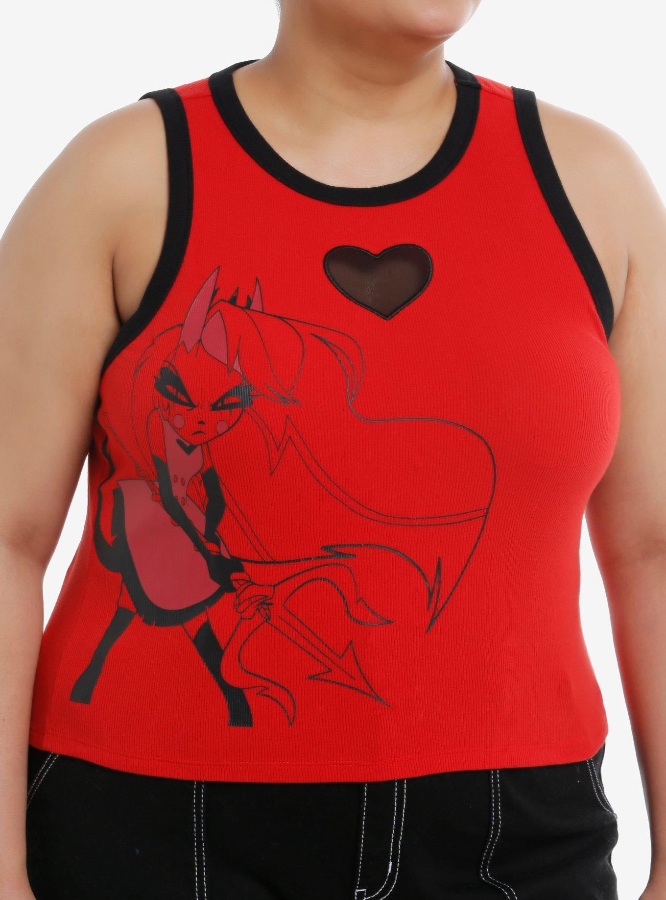 Hazbin Hotel Charlie Heart Mesh Tank Top Plus Size, , hi-res