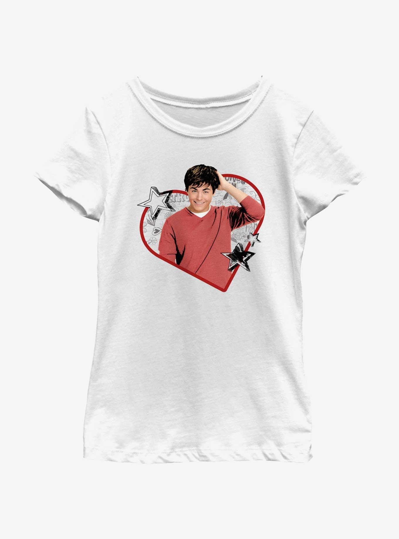 High School Musical Troy Heart Doodle Portrait Youth Girls T-Shirt, , hi-res