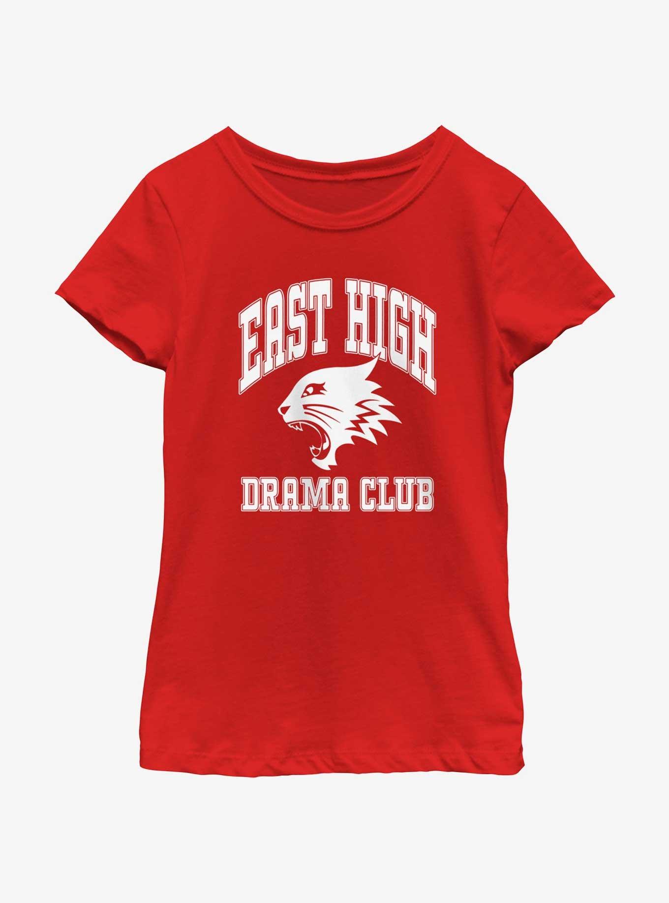 High School Musical East High Drama Club Collegiate Style Youth Girls T-Shirt, RED, hi-res