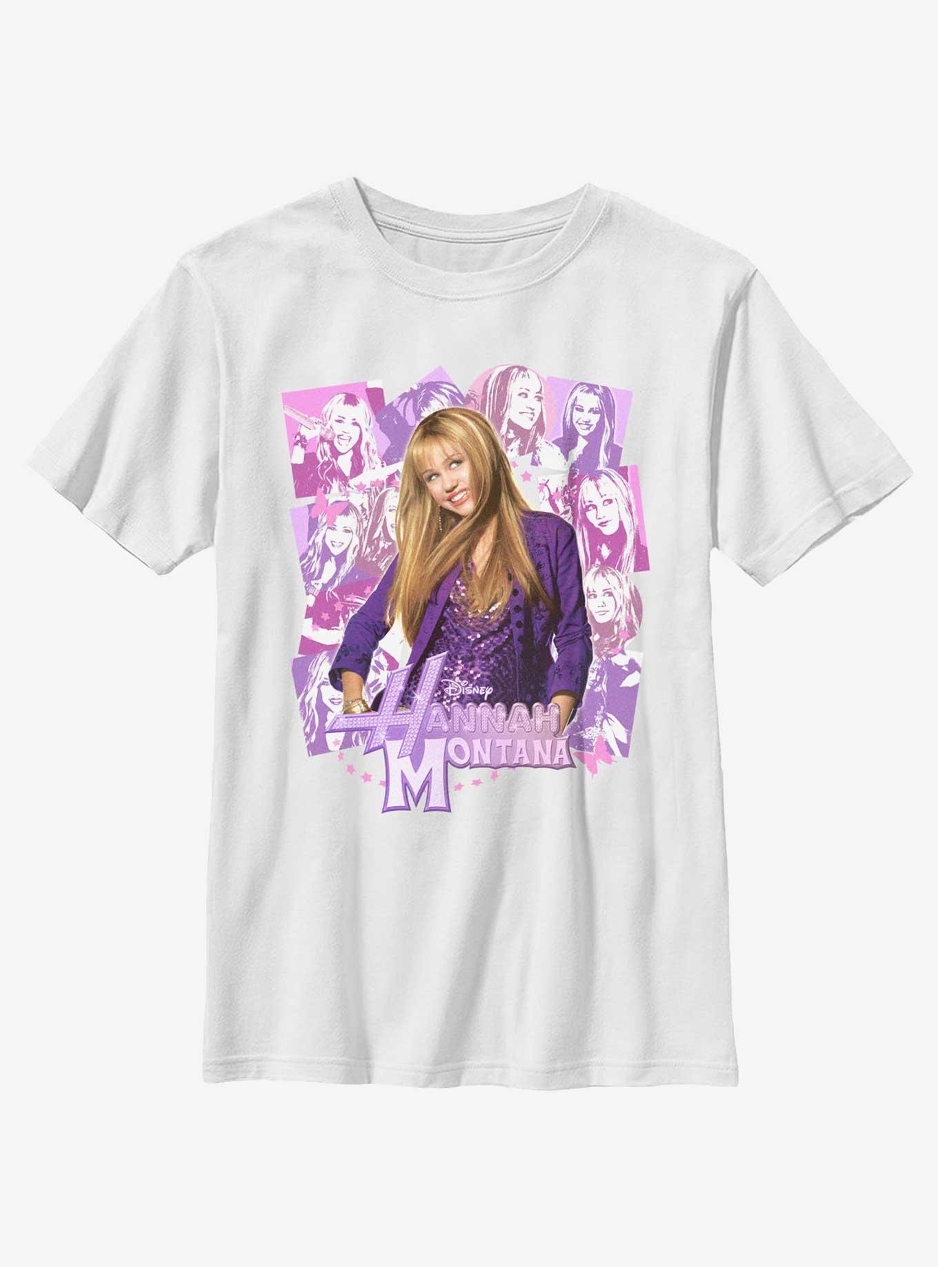 Hannah Montana Portrait Collage Youth T-Shirt, WHITE, hi-res