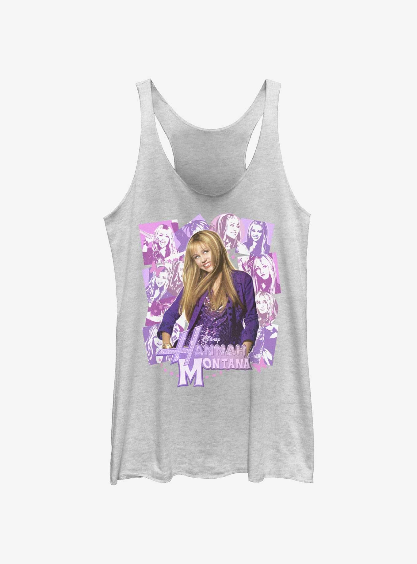 Hannah Montana Portrait Collage Womens Tank Top, WHITE HTR, hi-res