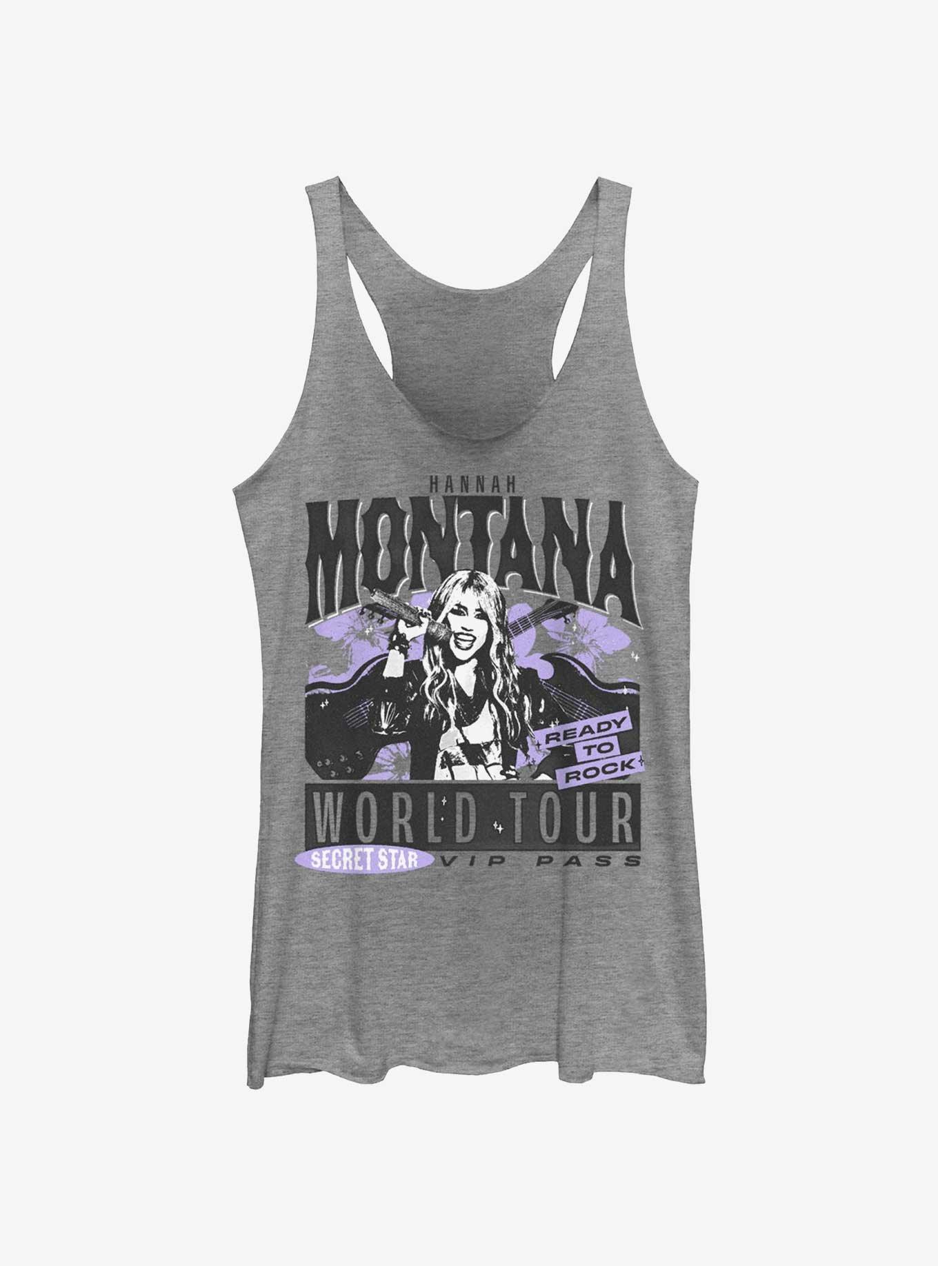 Hannah Montana World Tour Poster Womens Tank Top, GRAY HTR, hi-res