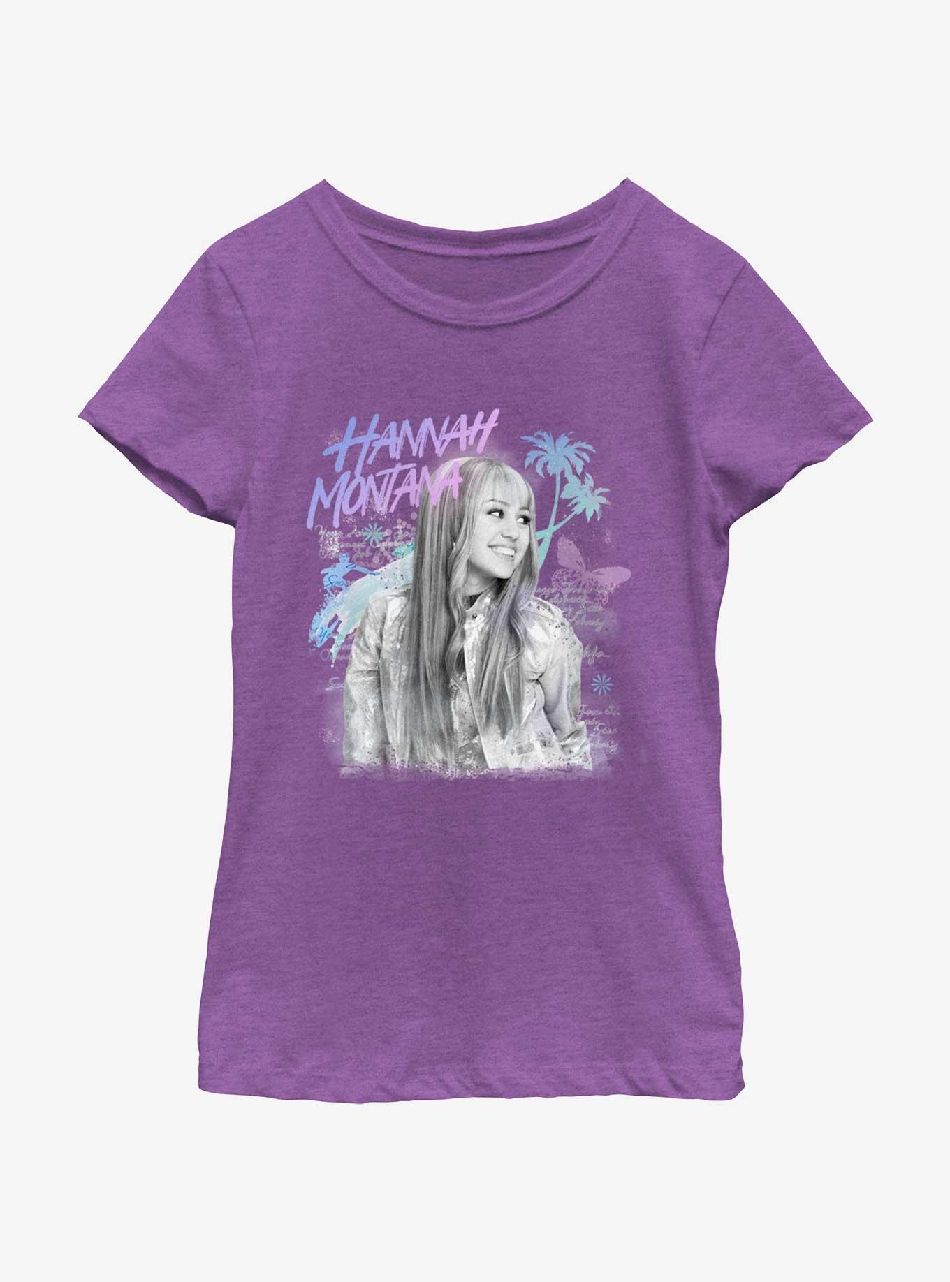 Hannah Montana Beach Vibes Portrait Youth Girls T-Shirt, PURPLE BERRY, hi-res