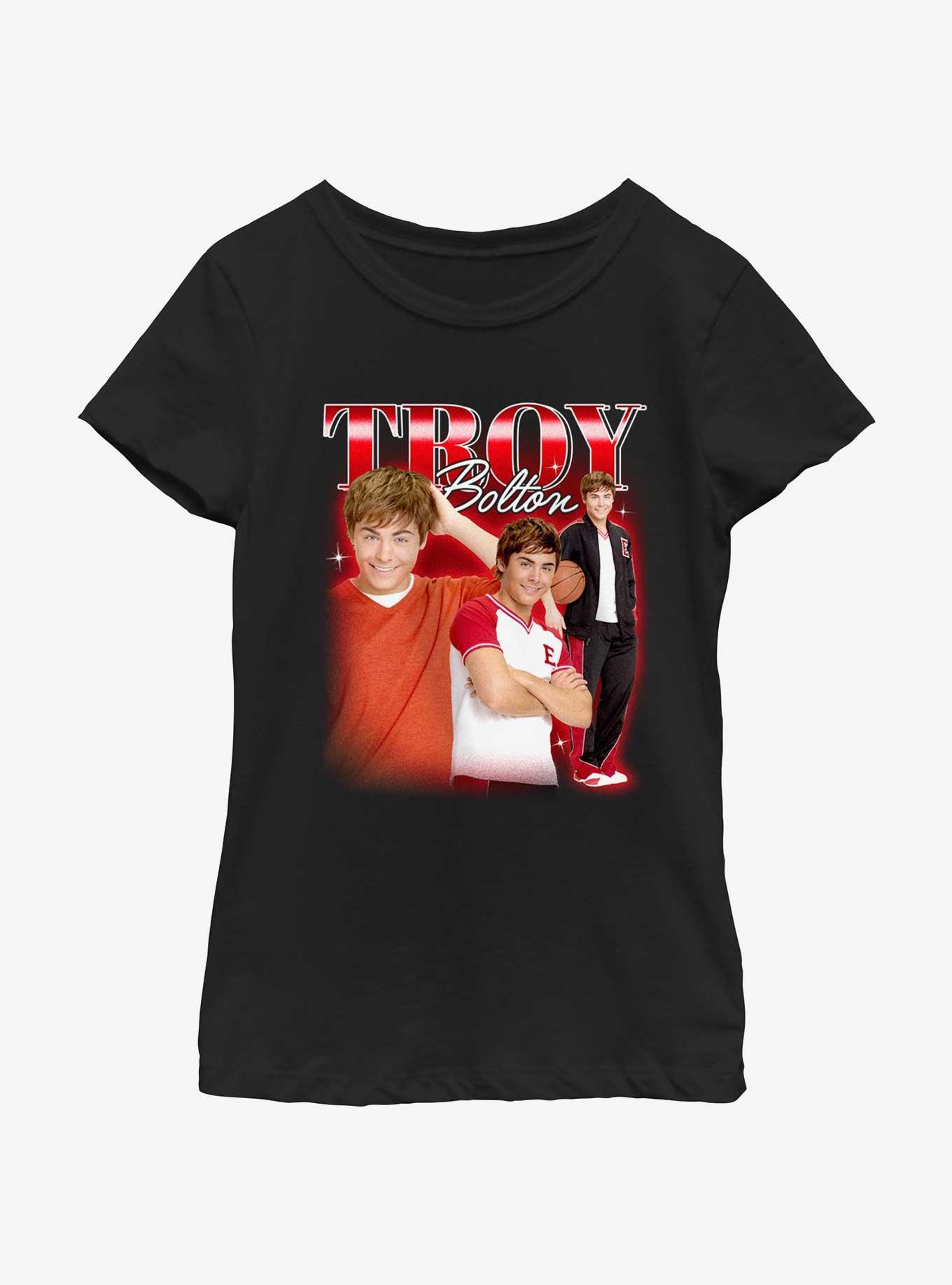 High School Musical Troy Bolton Portrait Collage Youth Girls T-Shirt