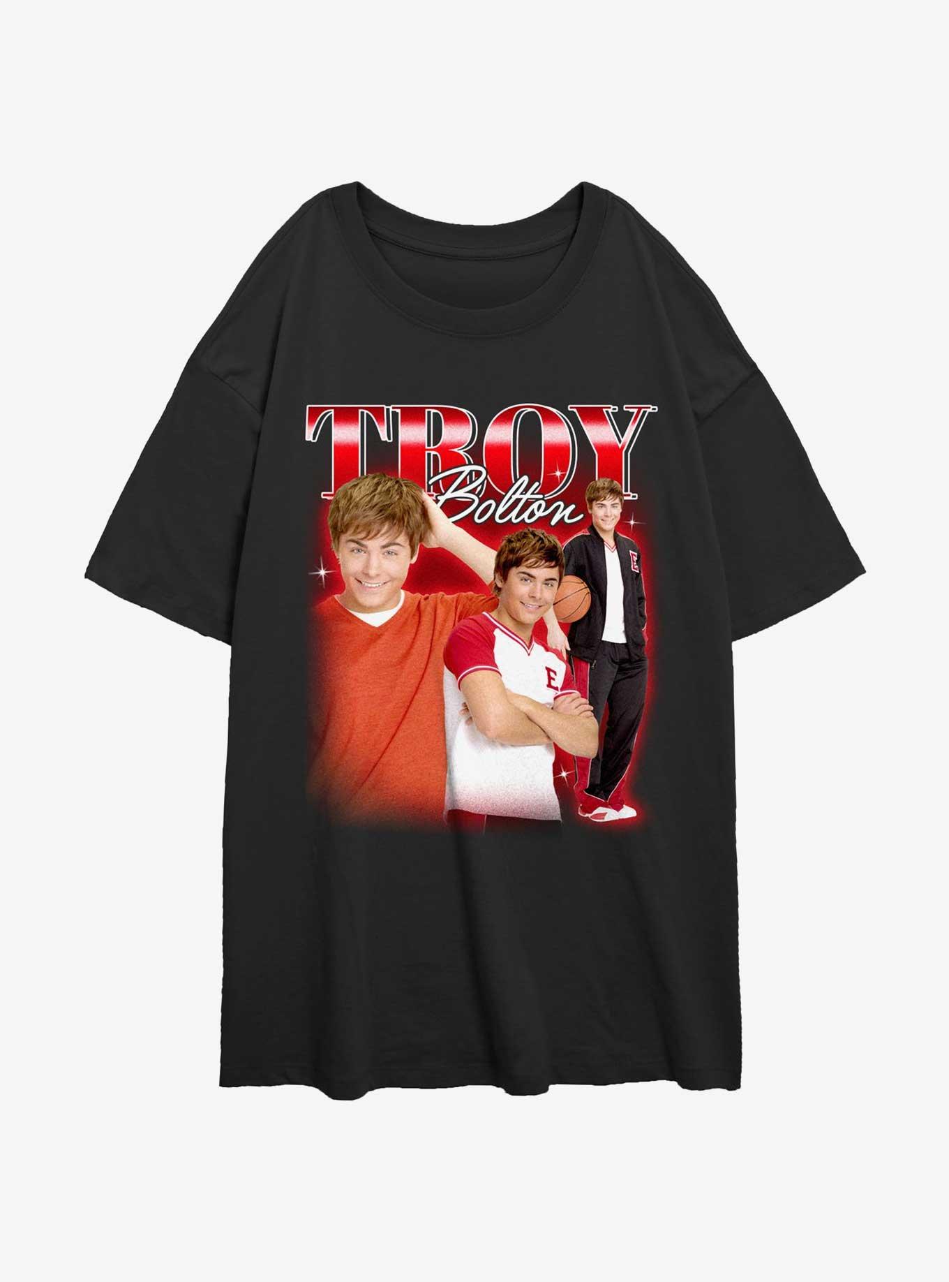 High School Musical Troy Bolton Portrait Collage Womens Oversized T-Shirt, , hi-res