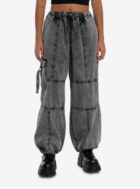 【BAON】Molkin banding parachute jogger pants Black Wash Parachute Jogger Pants | Hot Topic