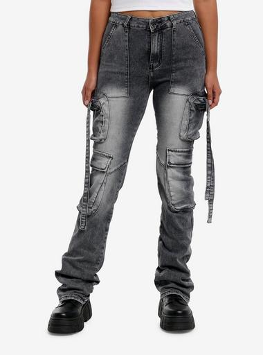 ★Perstep☆Long deep washing one tuck denim pants 11568-1085-DCK_VW-A-