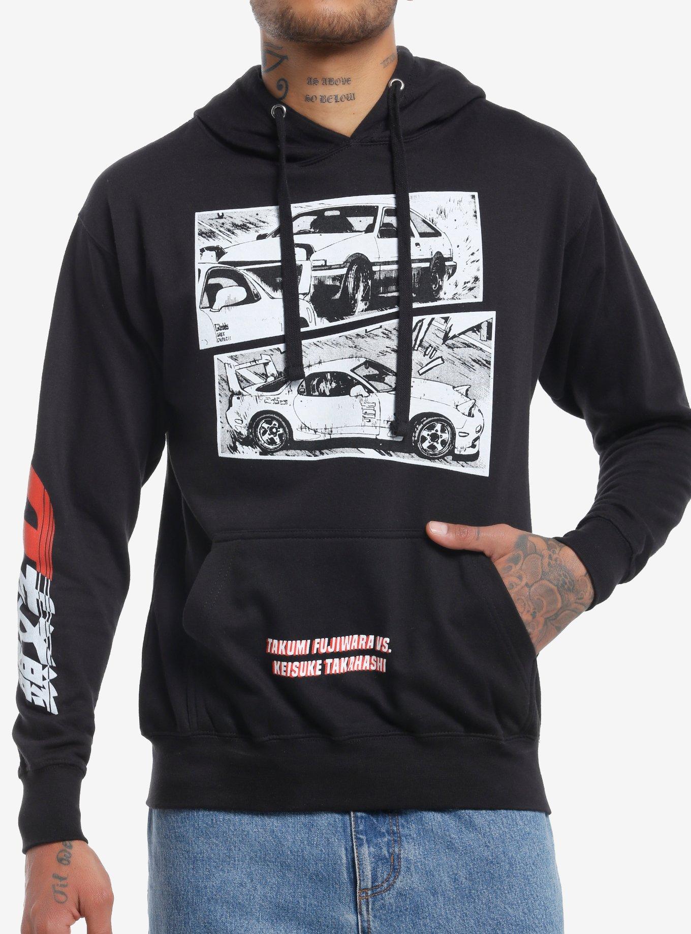 Initial D Fujiwara Vs. Takahashi Cars Hoodie, BLACK, hi-res