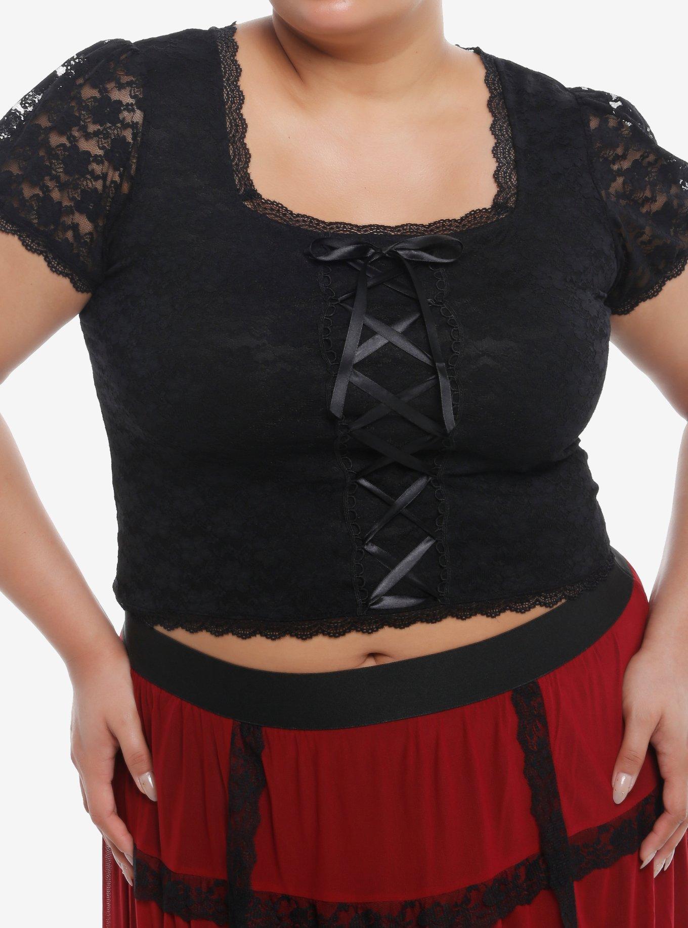 epine é big ribbon tops black Pink Black Ribbon Laced Long Sleeve Women's Top – Kawaiies