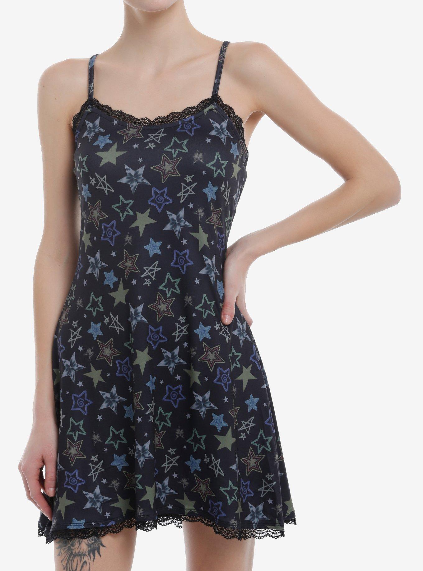 Social Collision Multicolored Stars Cami Mini Dress, , hi-res
