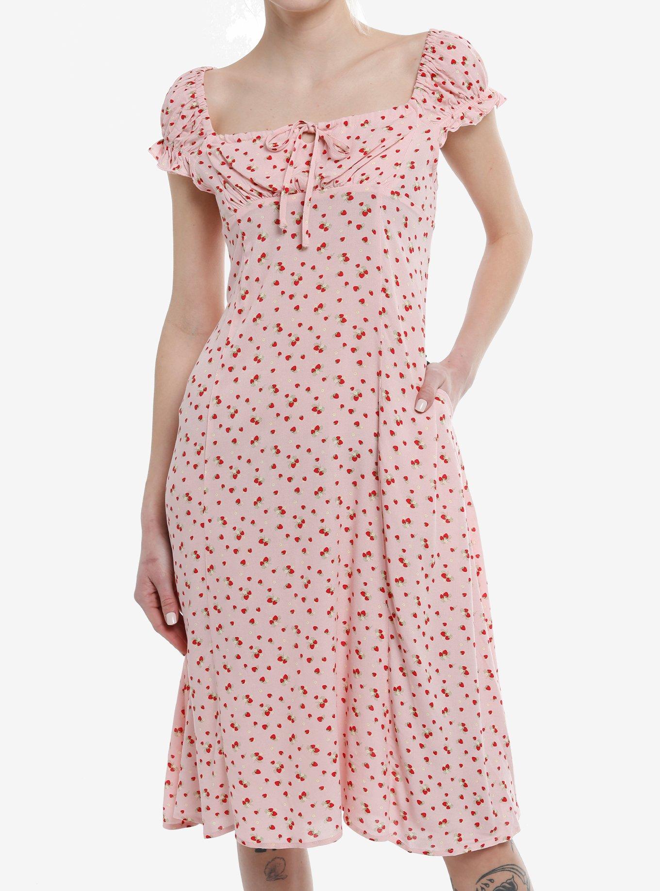 Sweet Society Strawberry Empire Midi Dress, , hi-res