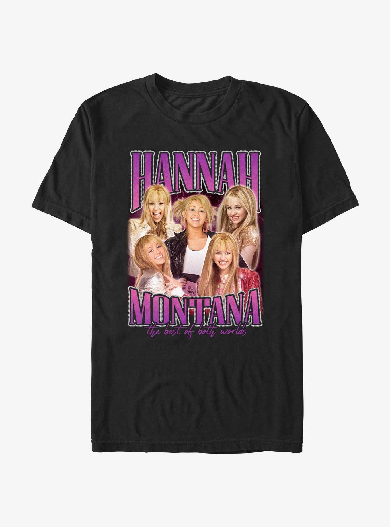 Hannah Montana Both Worlds Collage T-Shirt, BLACK, hi-res