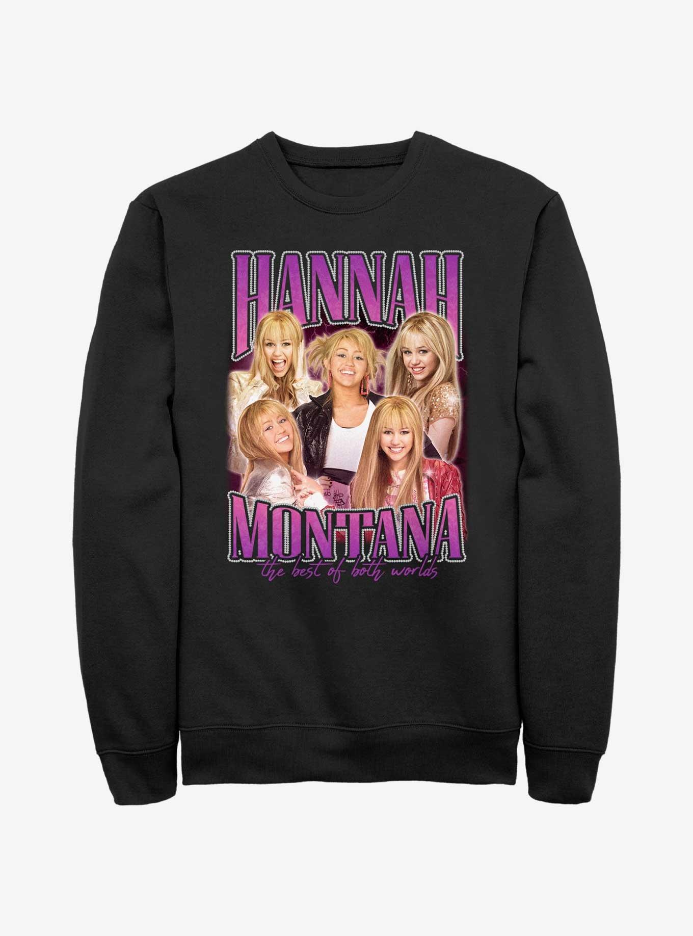 Hannah Montana Both Worlds Collage Sweatshirt, BLACK, hi-res