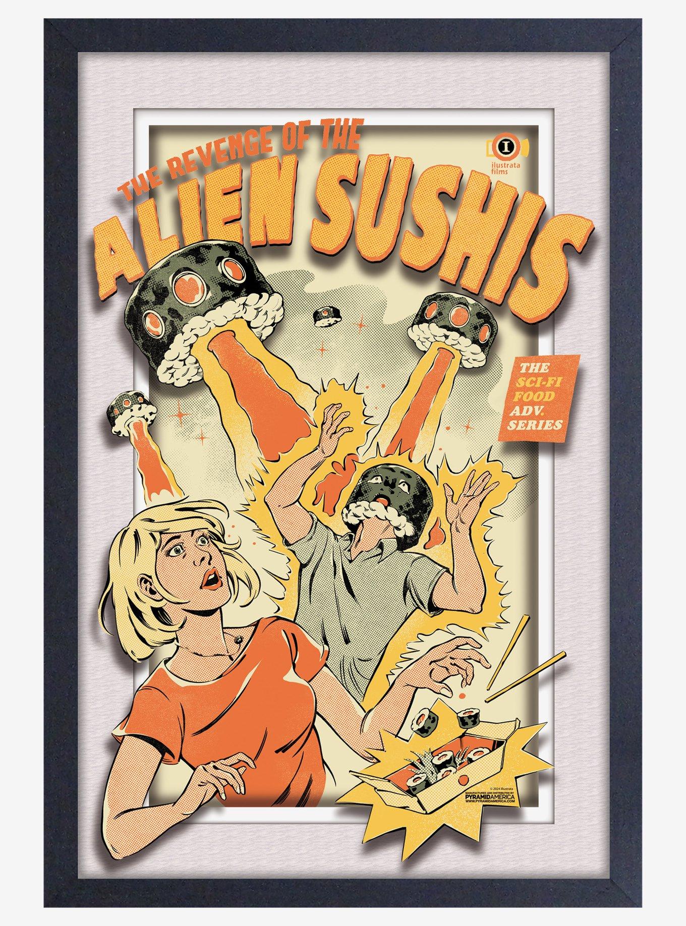 Ilustrata Alien Sushi Plexi Framed Poster