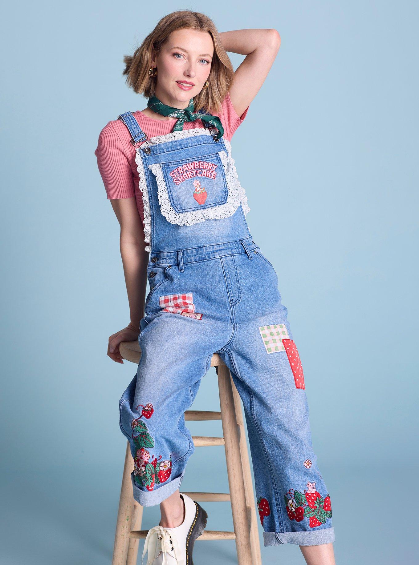 Strawberry Shortcake Embroidered Women's Overalls — BoxLunch Exclusive, , hi-res