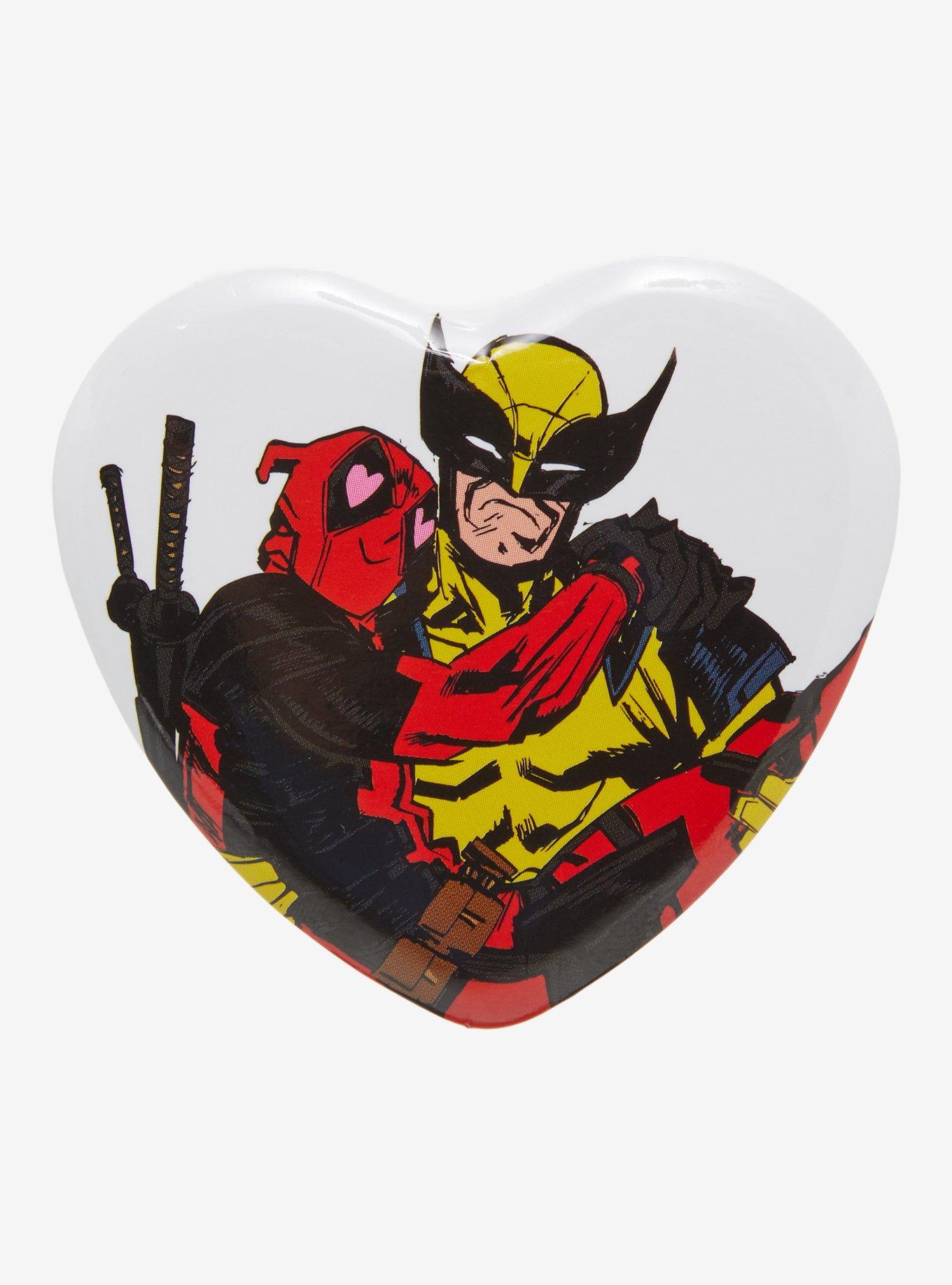 Marvel Deadpool & Wolverine Love Heart Button, , hi-res