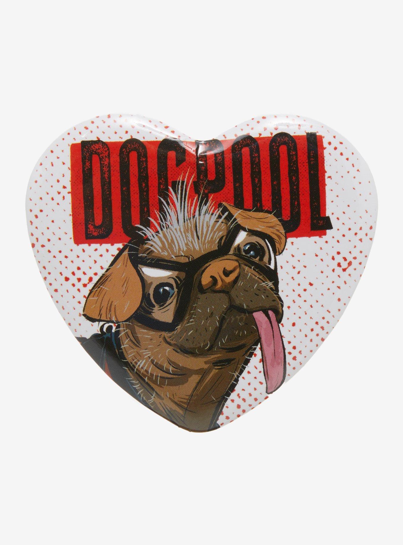 Marvel Deadpool & Wolverine Dogpool Heart Button, , hi-res