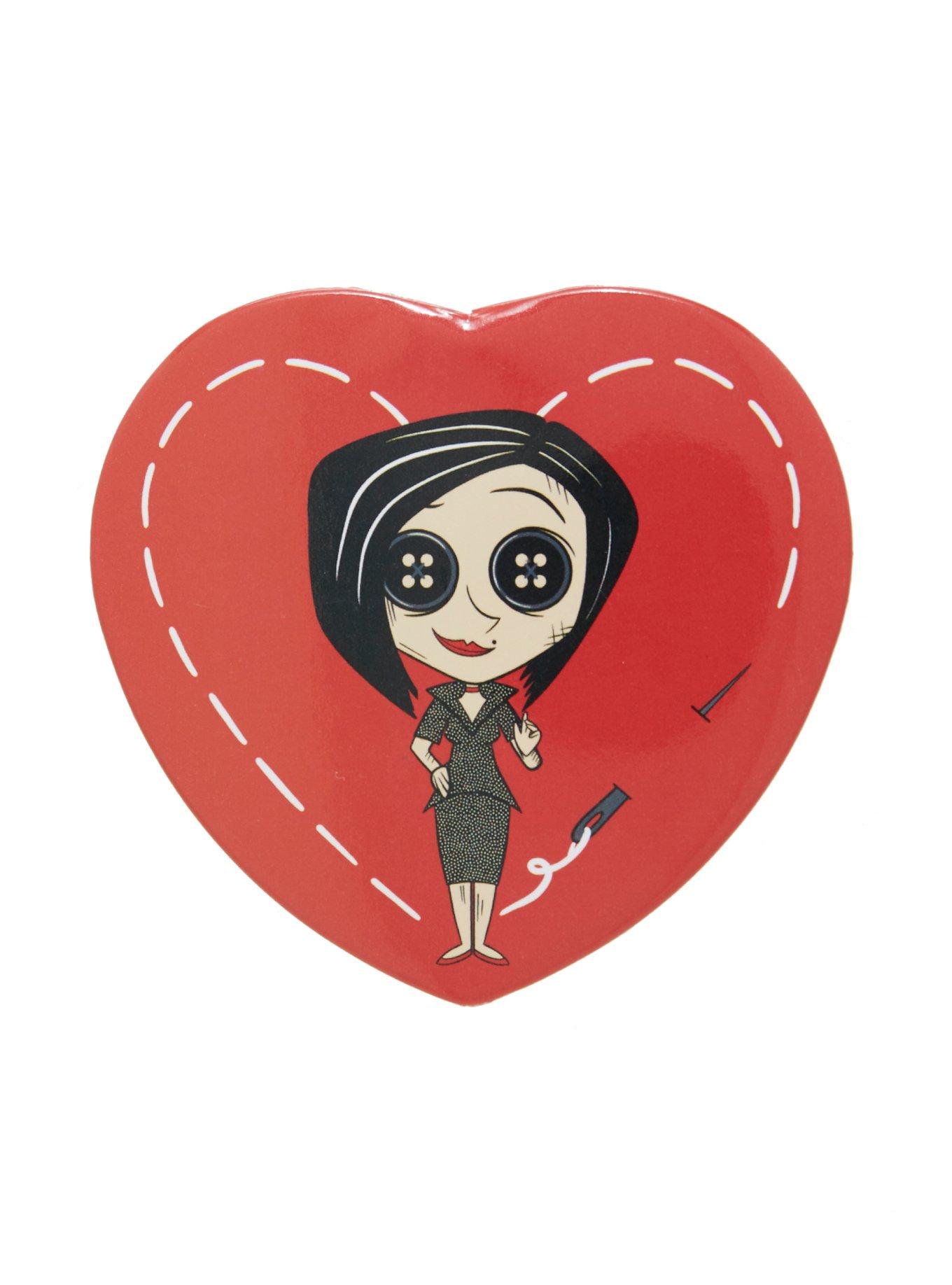 Coraline X Spooksieboo Other Mother Heart 3 Inch Button, , hi-res