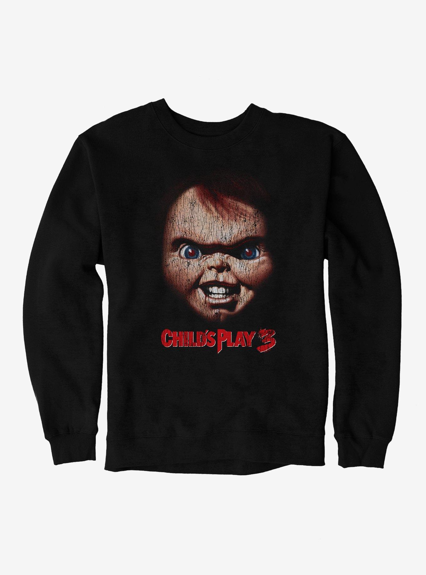 Chucky Child's Play 3 Large Face Sweatshirt, , hi-res