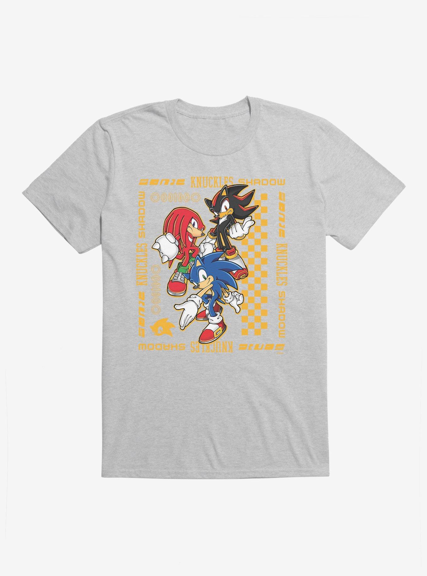 Sonic Retro Group T-Shirt, HEATHER GREY, hi-res