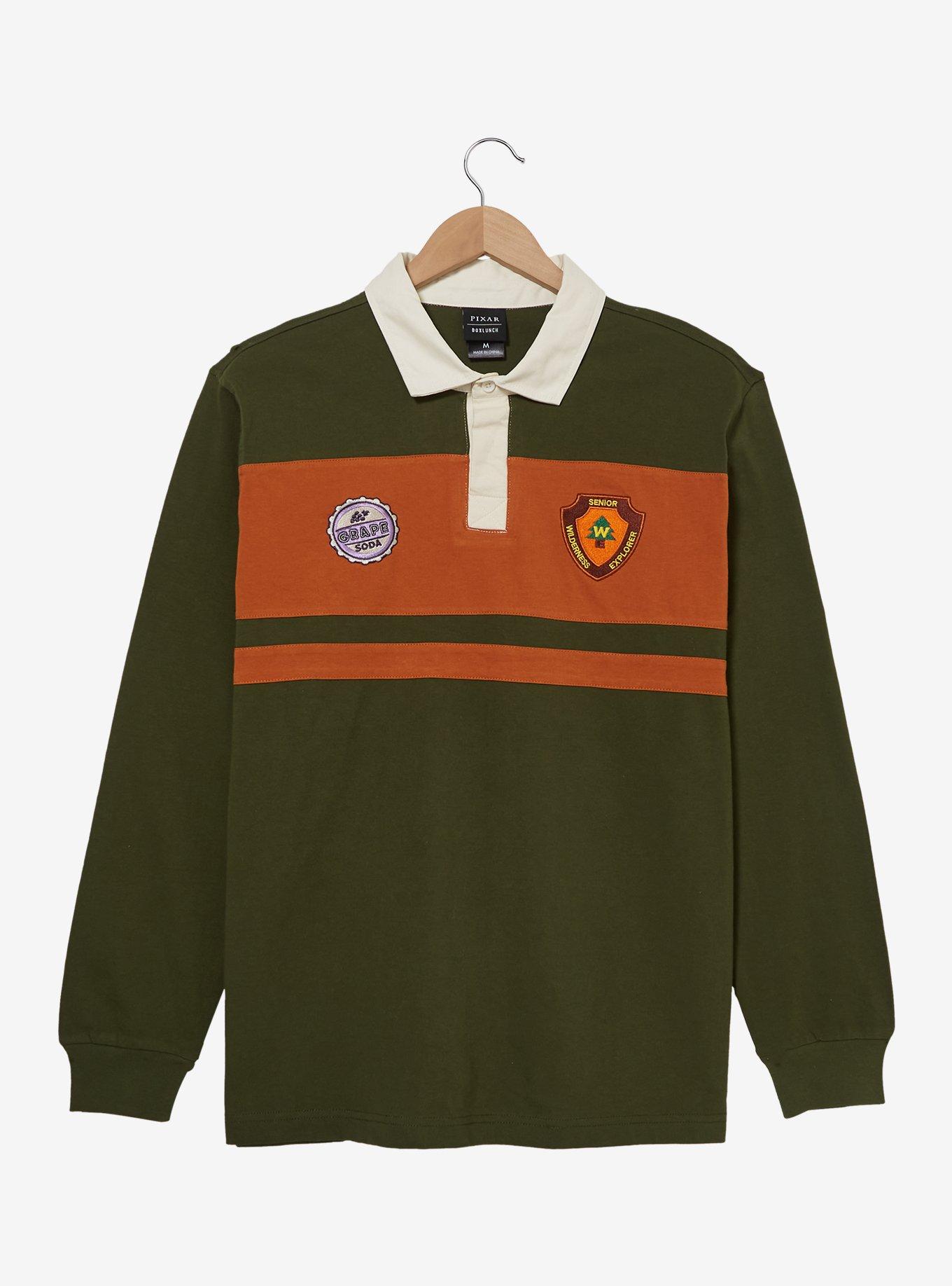 Disney Pixar Up Varsity Collar Long Sleeve Shirt &mdash; BoxLunch Exclusive, GREEN, hi-res