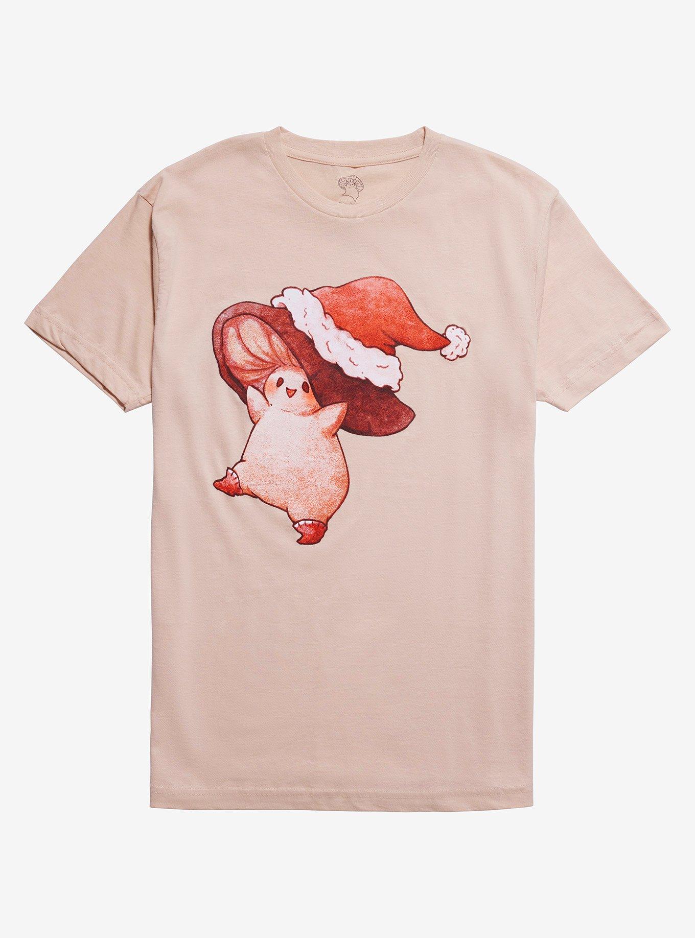 Christmas Mushroom Creature T-Shirt By Fairydrop Art, , hi-res