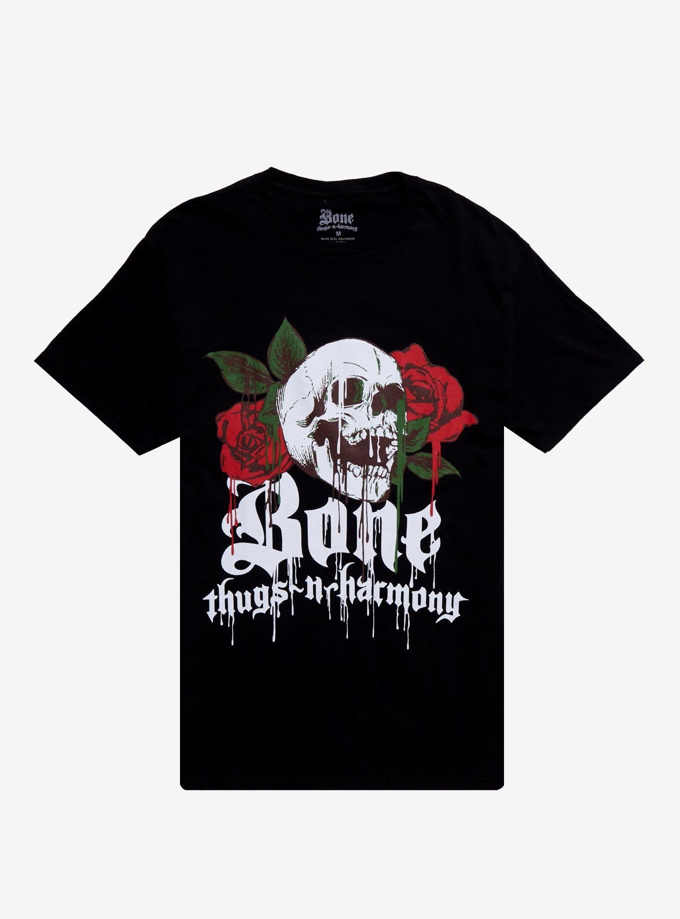 Bone Thugs-N-Harmony Dripping Skull & Roses T-Shirt, , hi-res