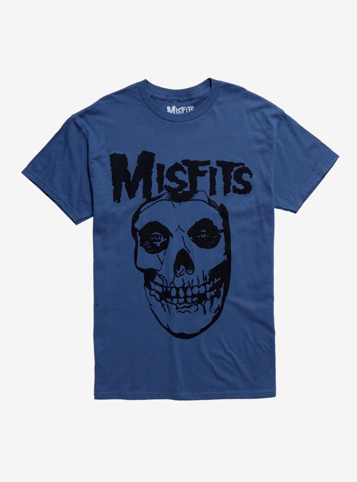 Misfits Fiend Skull Blue T-Shirt, , hi-res
