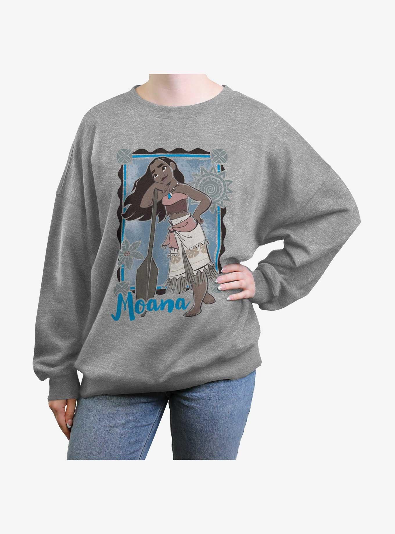 Disney Moana Cute Lean Pose Girls Oversized Sweatshirt