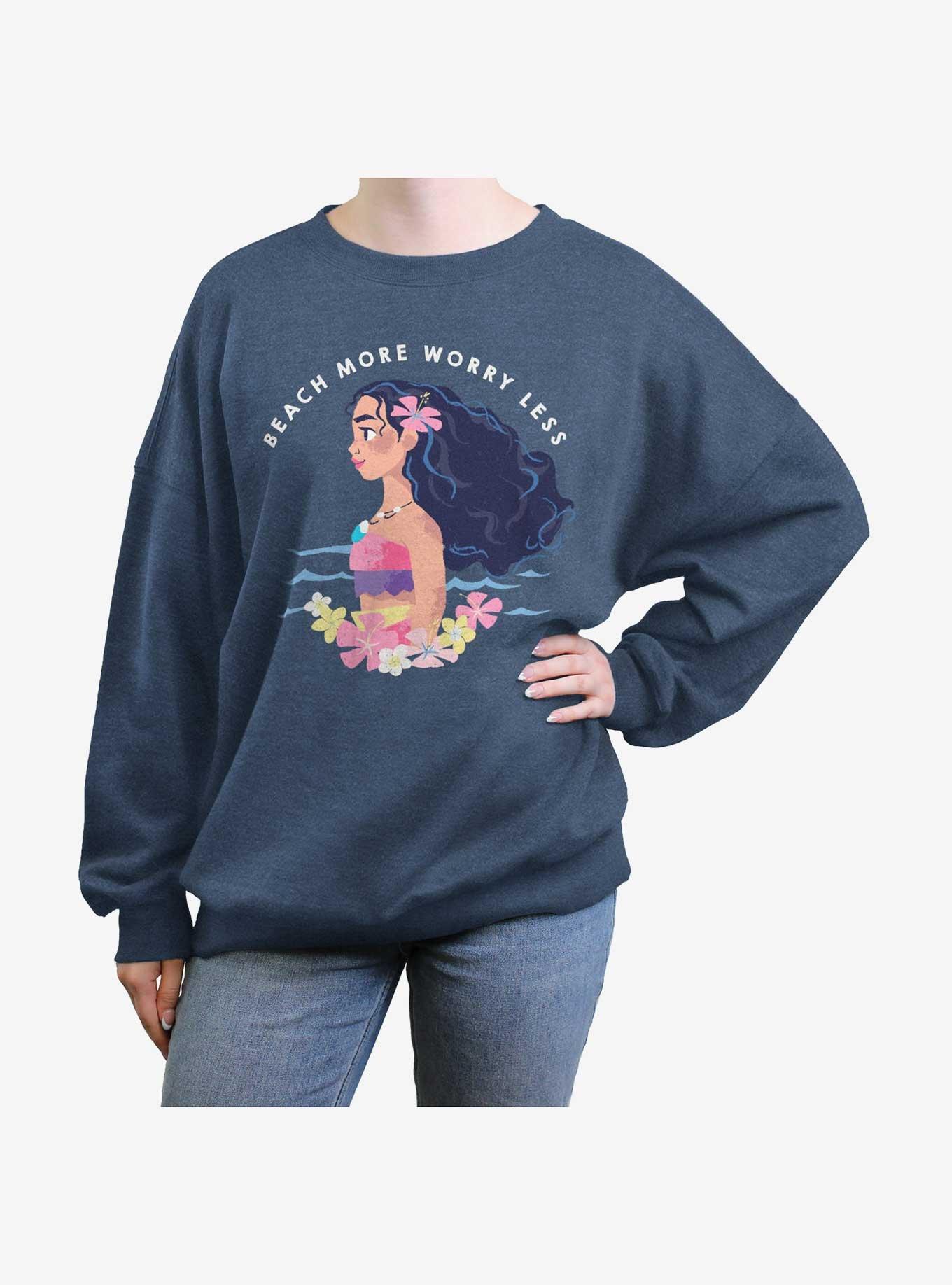 Disney Moana Worry Less Girls Oversized Sweatshirt, , hi-res