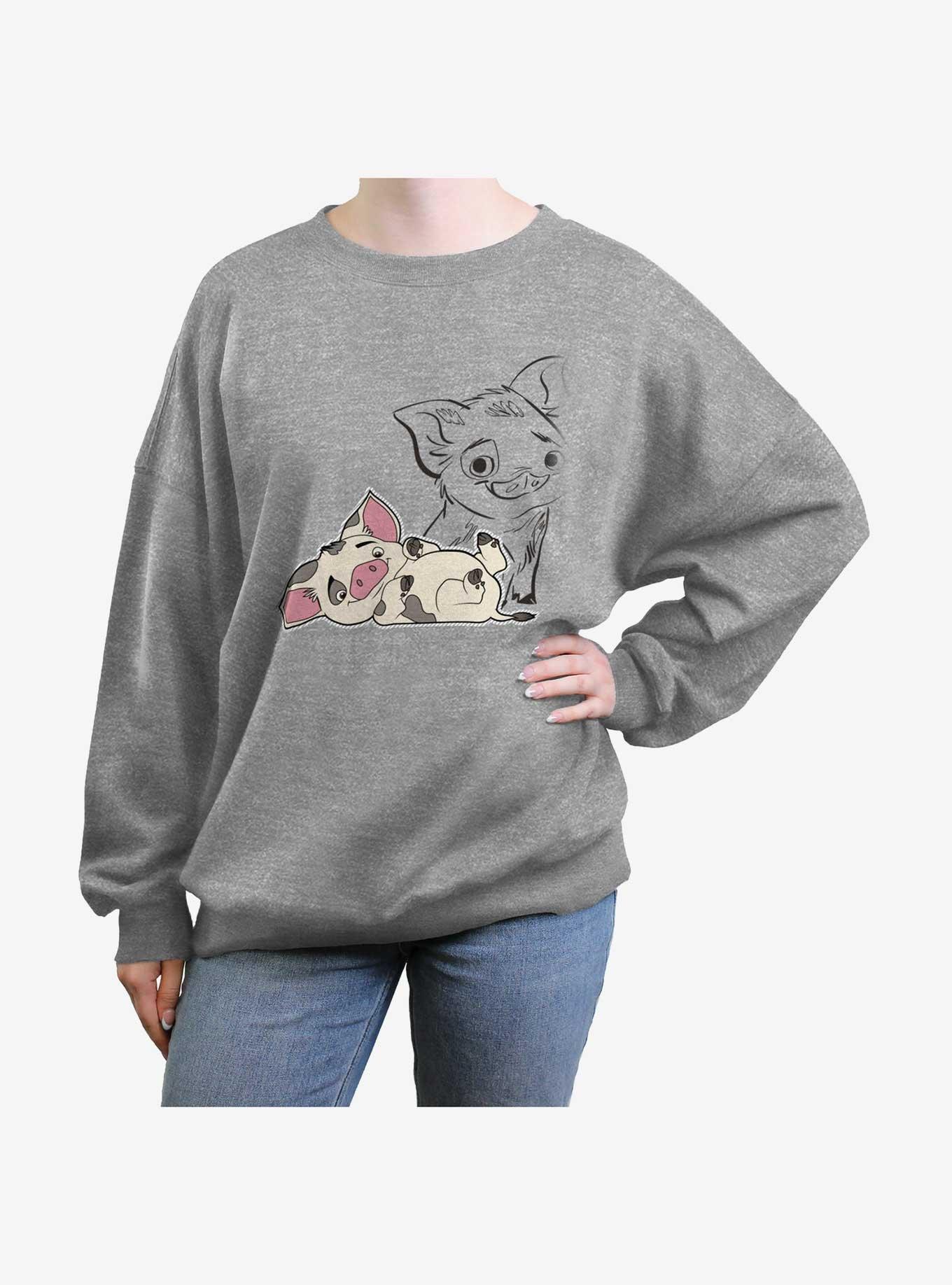 Disney Moana Pua Overlayed Girls Oversized Sweatshirt