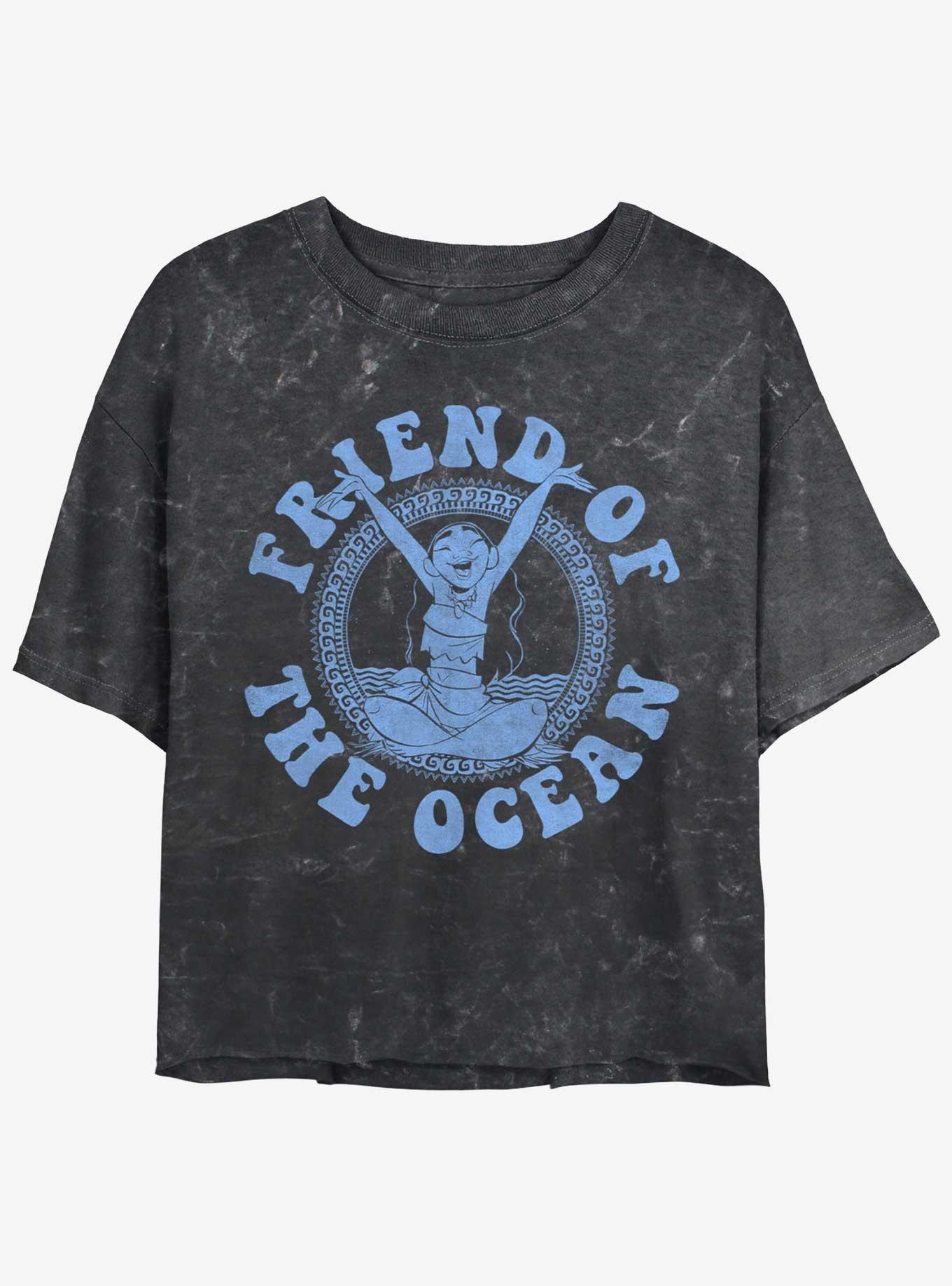 Disney Moana Ocean Friend Girls Mineral Wash Crop T-Shirt, , hi-res