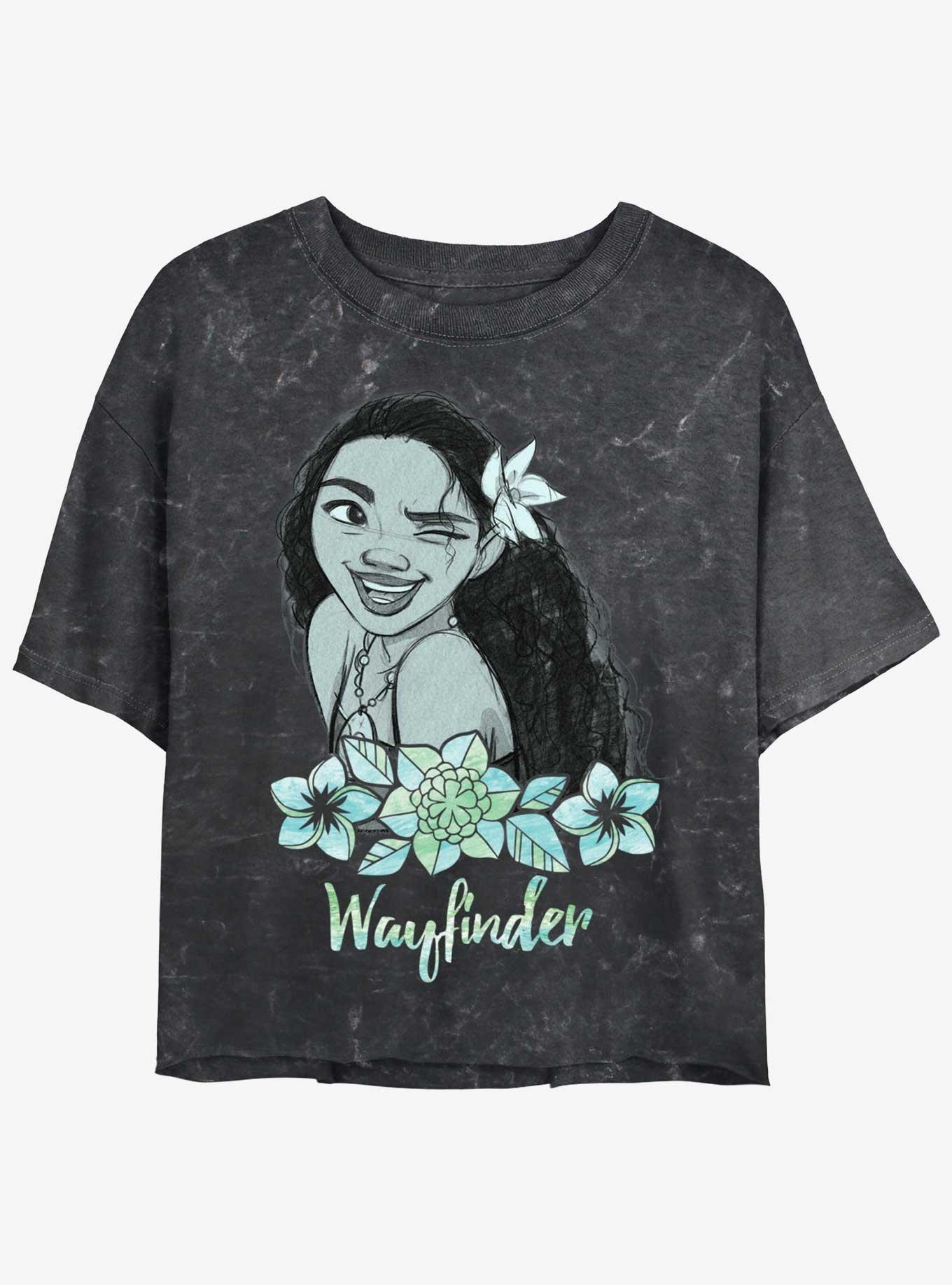 Disney Moana Wayfinder Girls Mineral Wash Crop T-Shirt