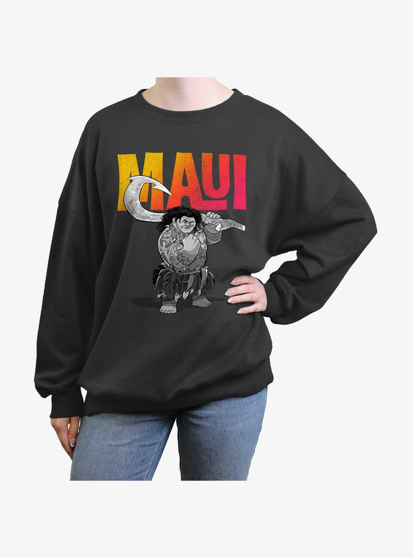 Disney Moana Maui Pose Girls Oversized Sweatshirt