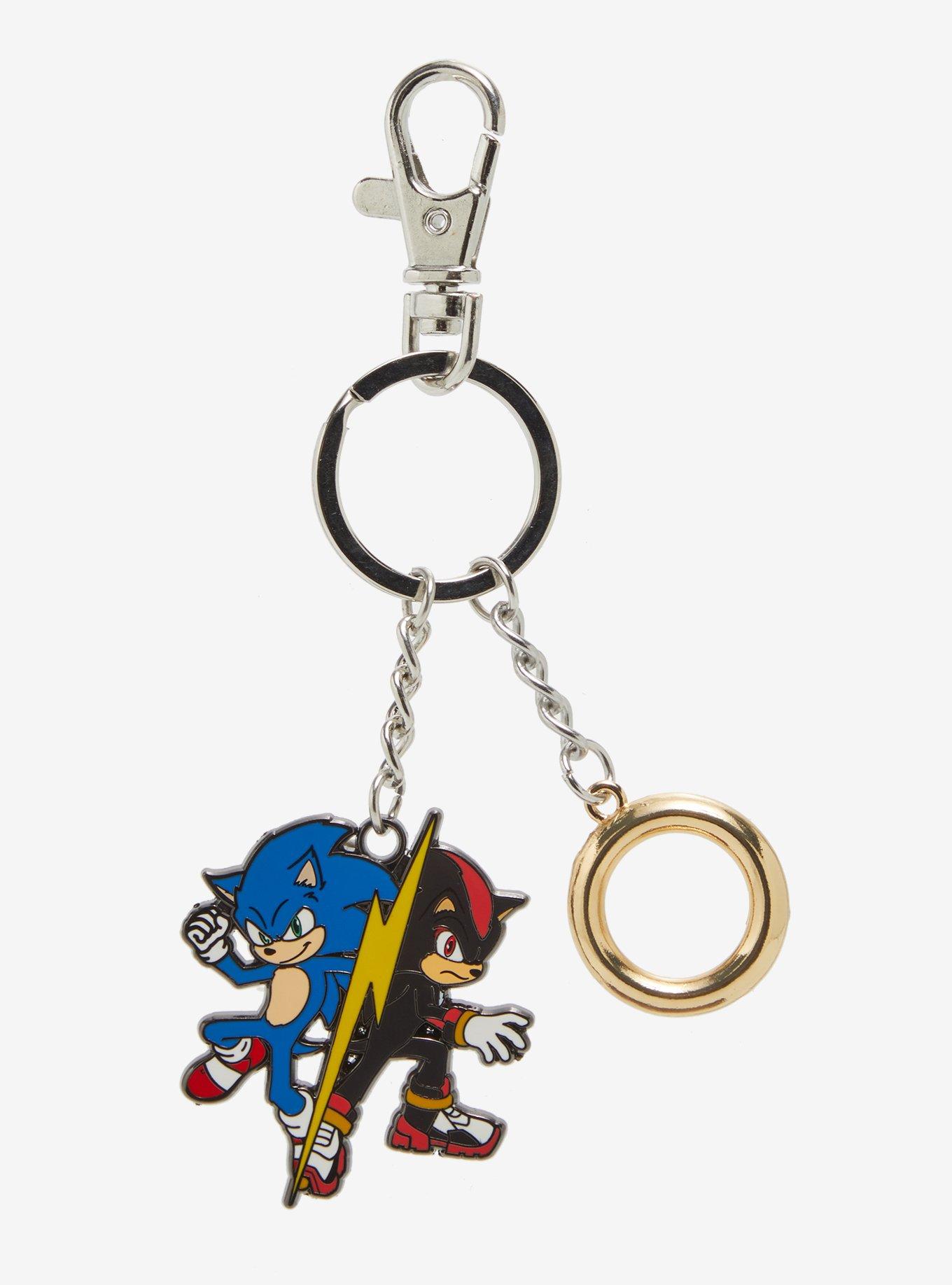 Sonic The Hedgehog Sonic & Shadow Gold Ring Key Chain, , hi-res