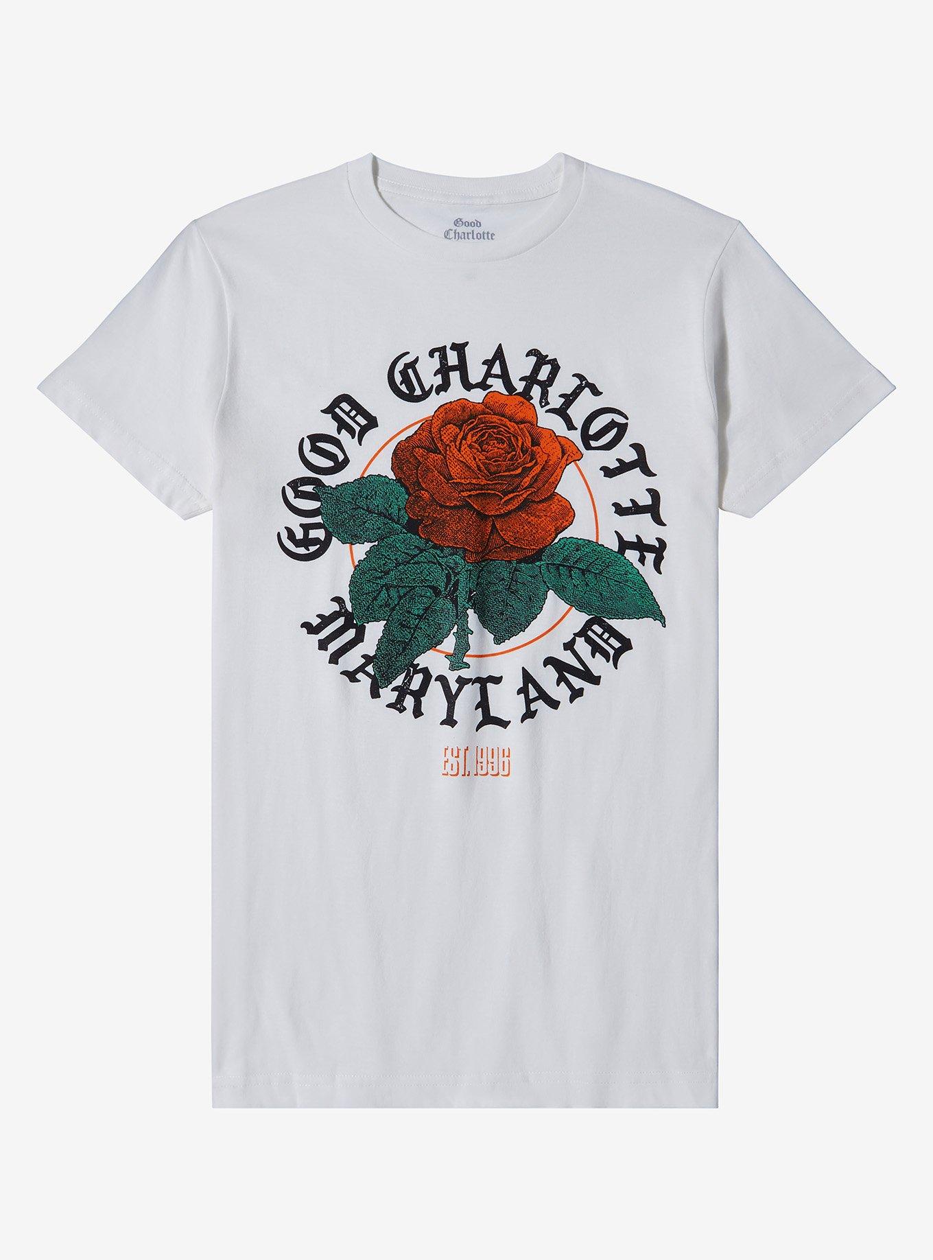 Good Charlotte Maryland Rose Boyfriend Fit Girls T-Shirt, NATURAL, hi-res