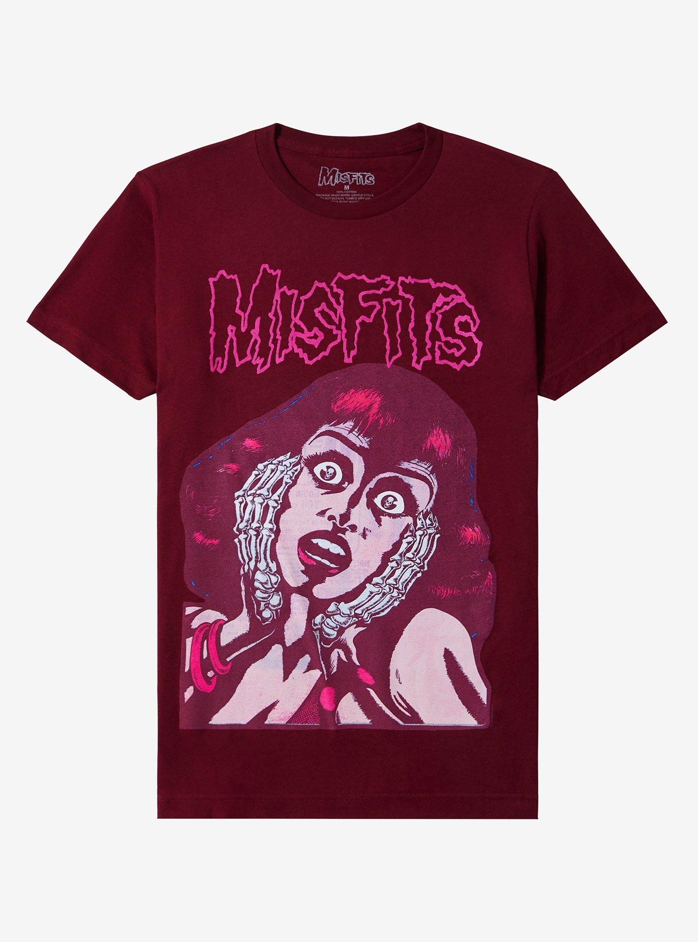 Misfits Screaming Woman Burgundy Boyfriend Fit Girls TShirt Hot Topic