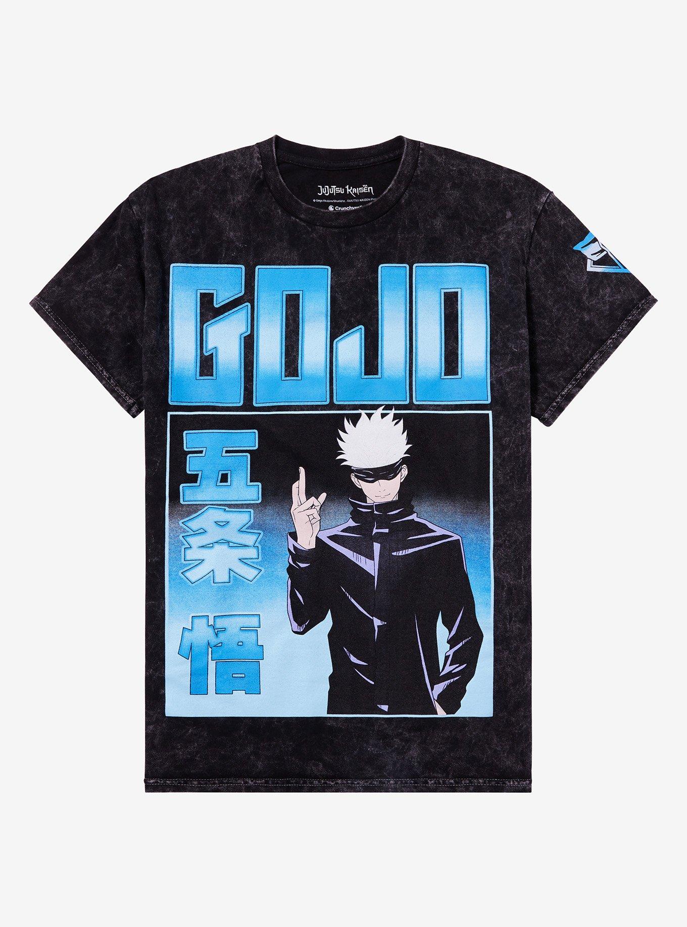 Jujutsu Kaisen Gojo Jumbo Print Dark Wash Boyfriend Fit Girls T-Shirt, , hi-res